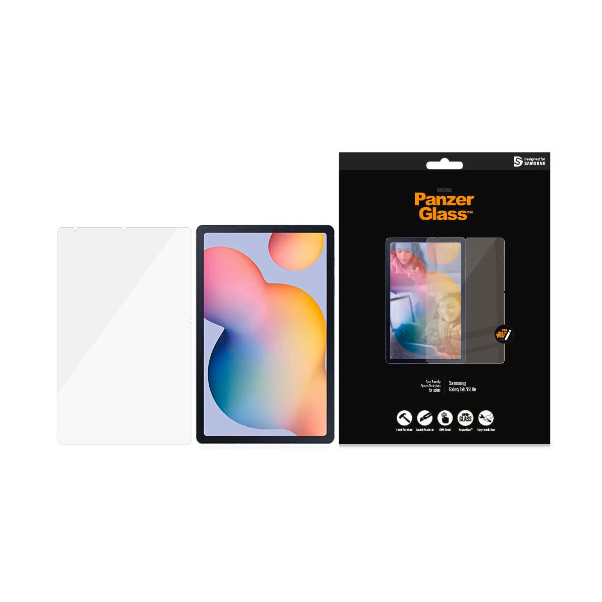 PanzerGlass Displayschutzglas Case Friendly Screen Protector für Samsung Galaxy Tab S6 Lite, Samsung Galaxy Tab S6 Lite 2024, Displayschutzfolie, Schutzfolie, Bildschirmschutz, kratz- & stoßfest