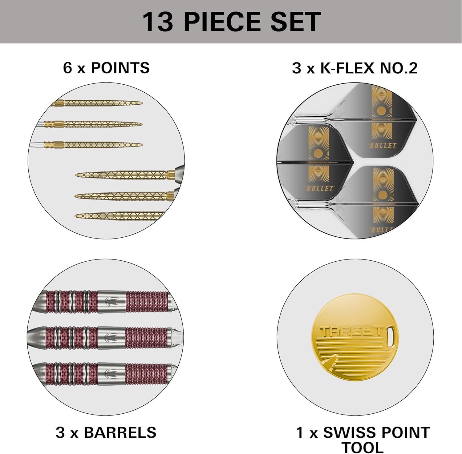 TARGET DARTS Dartpfeil Target Darts Stephen Bunting 95K Steel Tip Dart Set, 18G 95% Wolfram