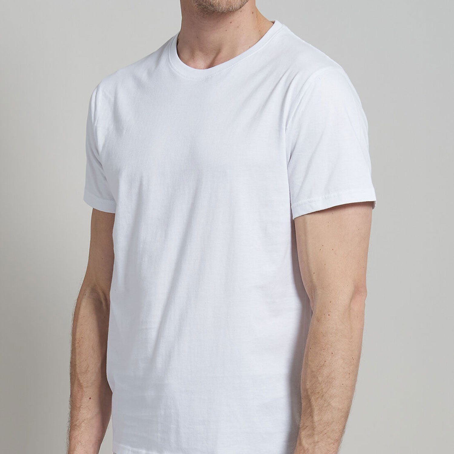 CECEBA T-Shirt Pure Cotton Rundhalsausschnitt, uni, im (2-tlg) Pack 2er kurzarm, Weiß