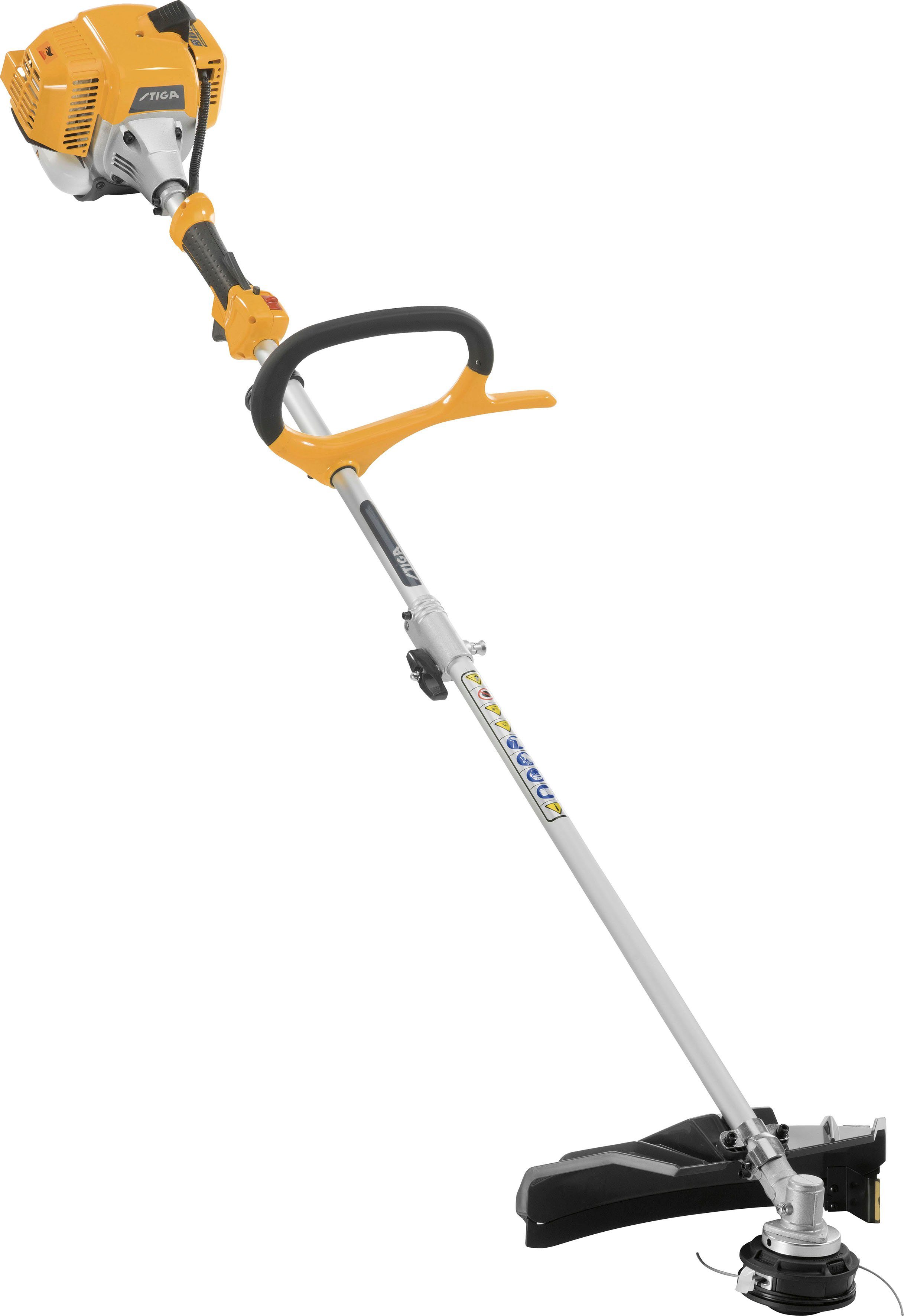 STIGA GARDEN Benzin-Motorsense BC 330 A, 25,5 cm Arbeitsbreite Messer, 43 cm Arbeitsbreite Faden, 3-Zahn-Messer, Tragegurt