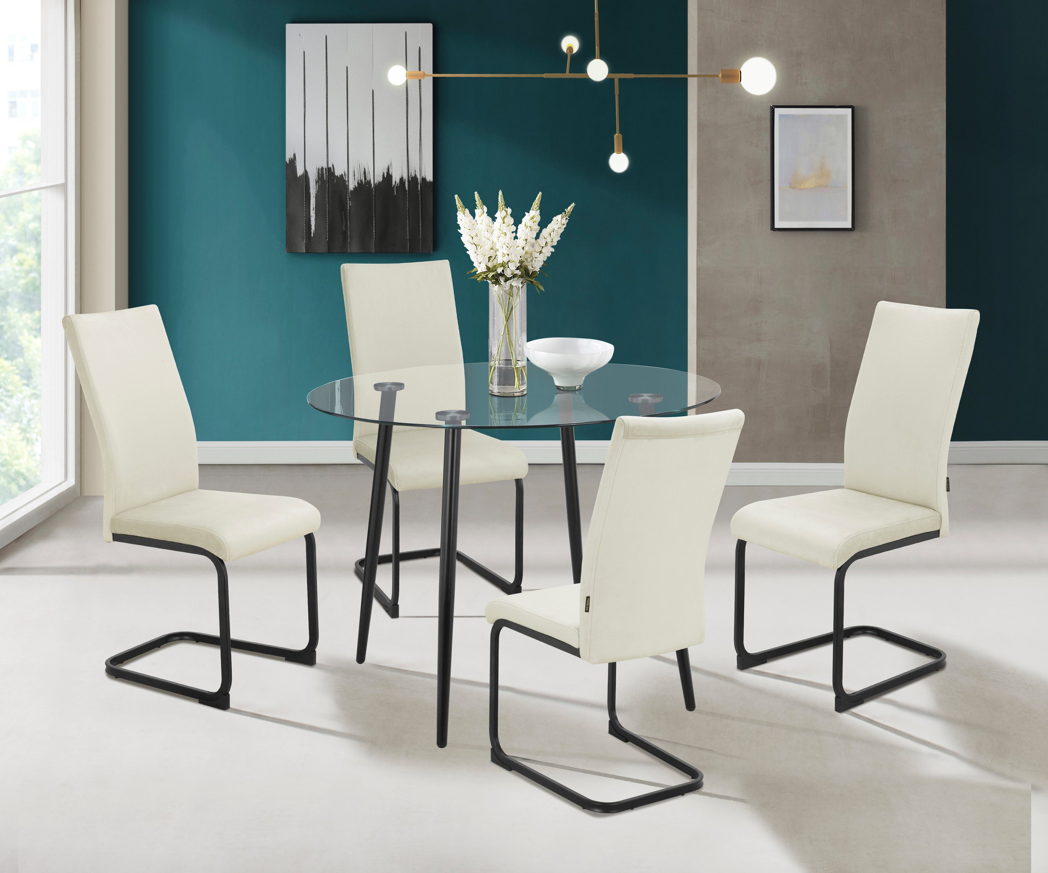 INOSIGN Essgruppe Darcel/Danny, (Set, 5-tlg), Freischwinger günstig online kaufen