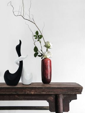 Feinknick Tierfigur Liebevolles Schwanen-Pärchen aus Keramik in schwarz & weiß (Set, 2tlg), aus Qualitäts-Keramik, handdekoriert