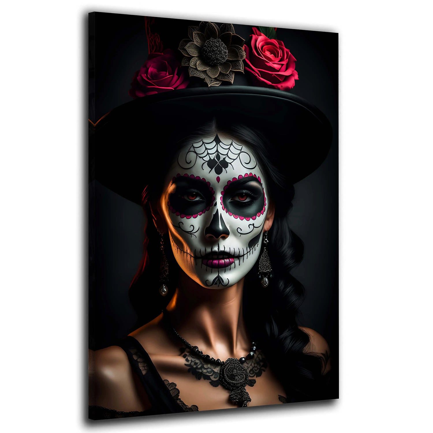 Artedinoi Leinwandbild La Catrina Wandbild Leinwandbild Kunstdruck XL Wanddeko Wohnzimmer