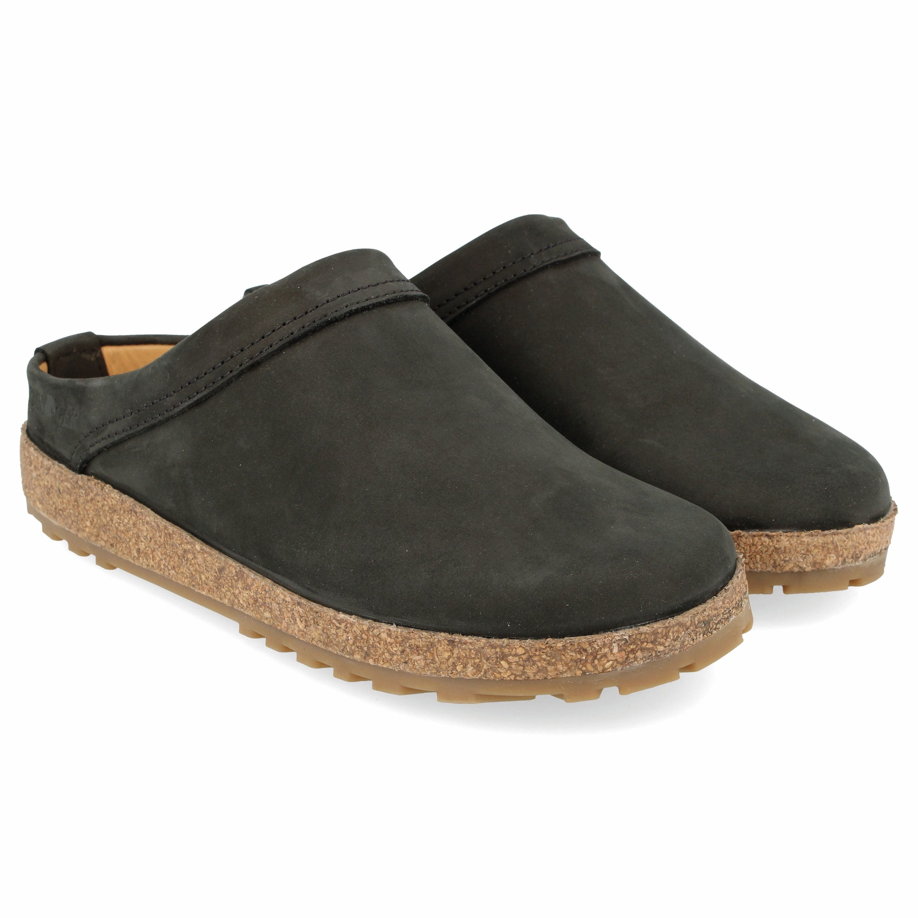 Haflinger Haflinger Malmö Lederclog Unisex mit Korkfußbett und Gummisohle Hausschuh