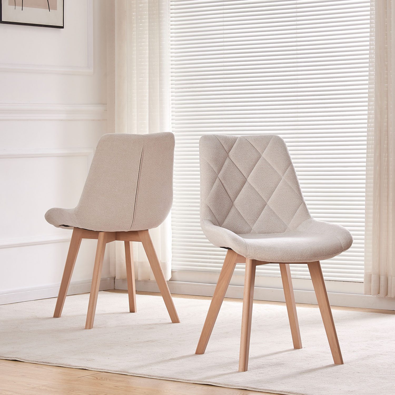 B&D home 4-Fußstuhl TANIA (2er Set, 2 St), Polster, Sitzschale, Holzbeine günstig online kaufen