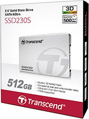 Transcend SSD230S 512GB interne SSD (512 GB) 2,5" 560 MB/S Lesegeschwindigkeit, 500 MB/S Schreibgeschwindigkeit