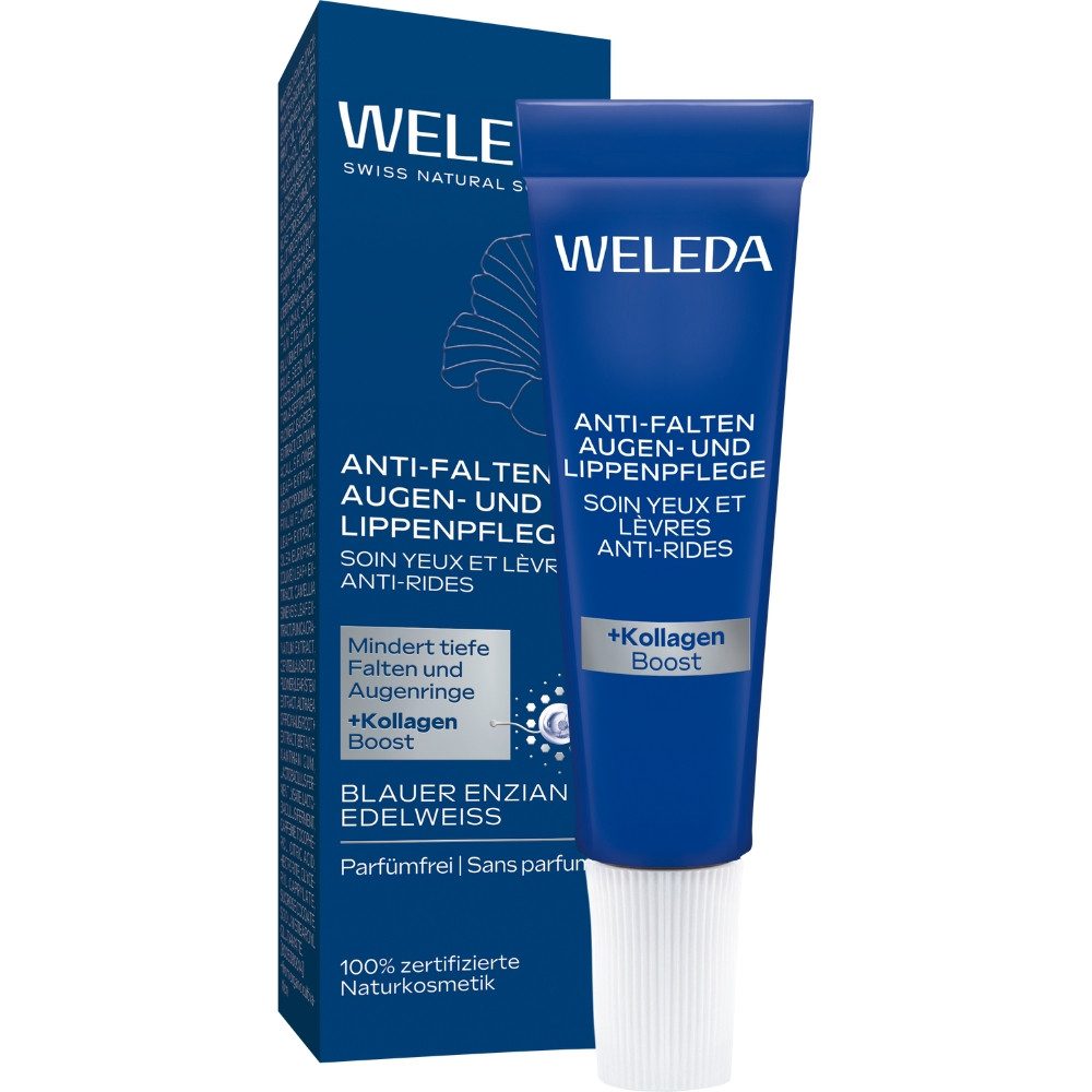 WELEDA Augencreme Augen- und Lippenpflege Anti-Falten - blauer Enzian & Edelweiss