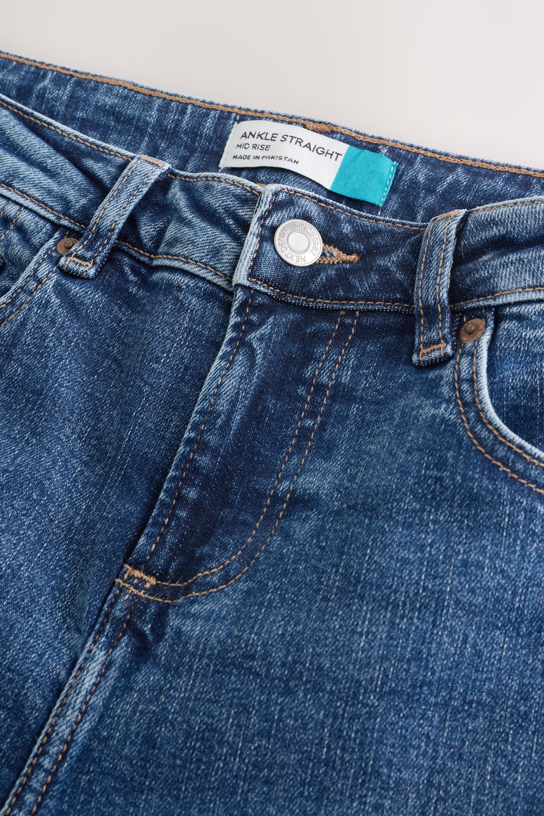 Next Caprijeans Knöchellange Straight Fit Jeans, Kurzgröße (1-tlg)