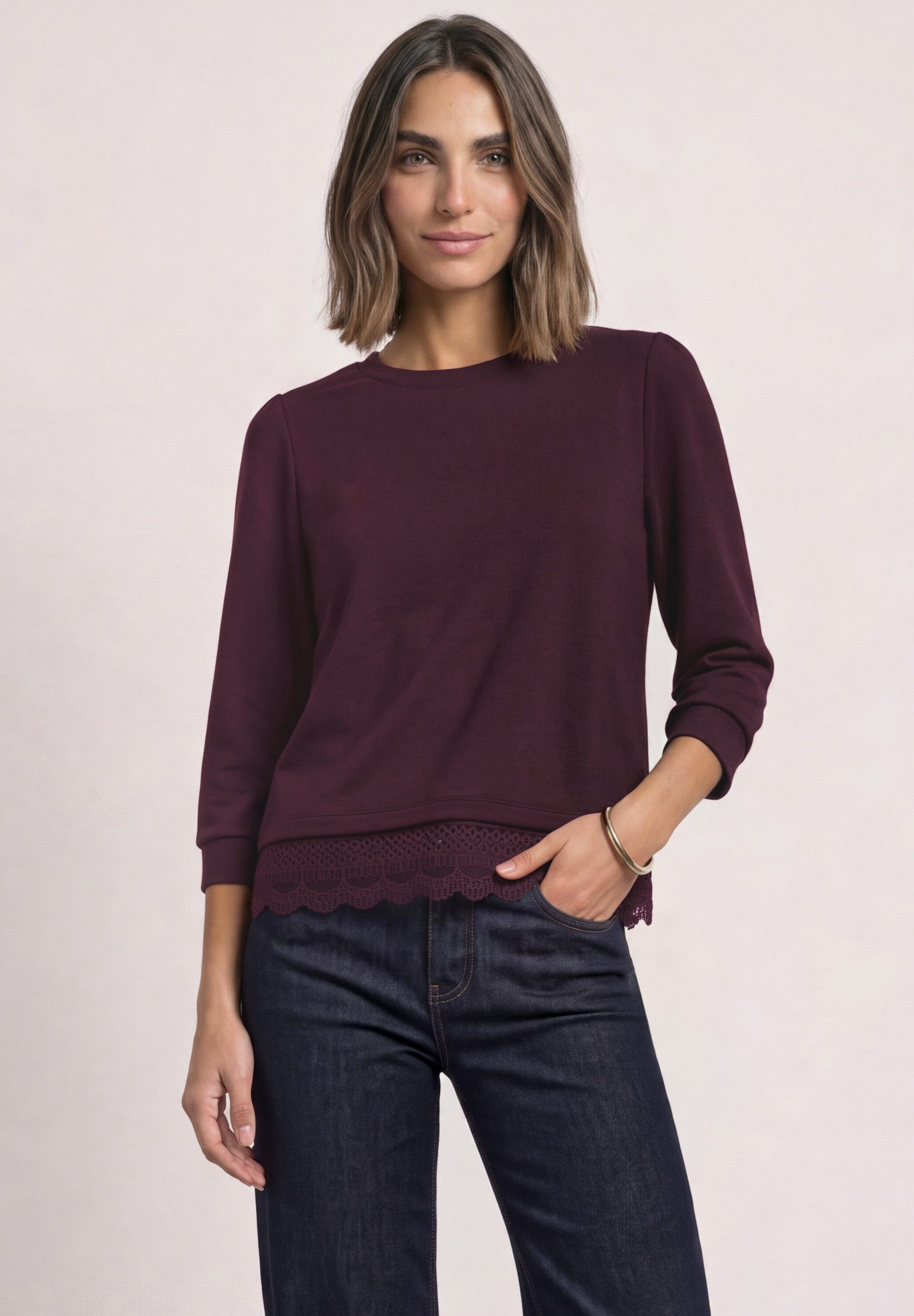 STREET ONE 3/4-Arm-Shirt mit Spitze