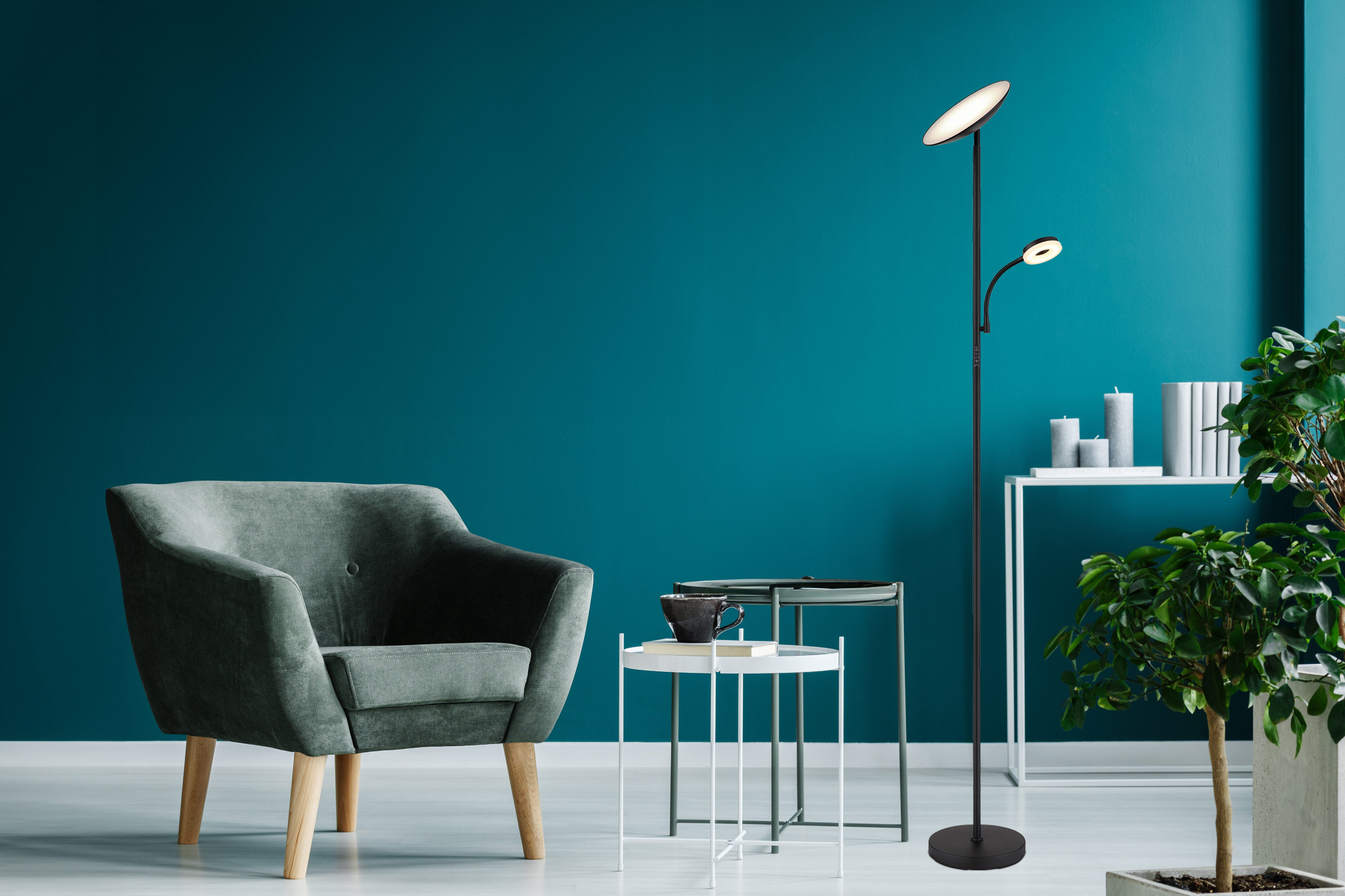 GLOBO LIGHTING LED Stehlampe SKOPO, Dimmfunktion, mehrere Helligkeitsstufen, LED fest integriert, Stehleuchte/Wohnzimmer/Schlafzimmer/Flur