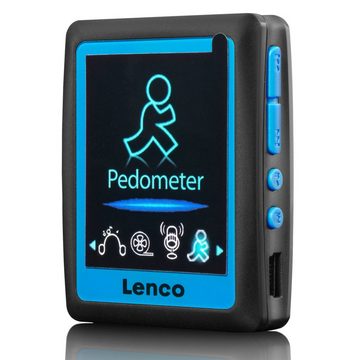Lenco PODO-152 Blue MP3-Player (4 GB, Retro MP3/4-Player mit Schrittzähler, bis 32GB Speicher in Blau & Rosa)