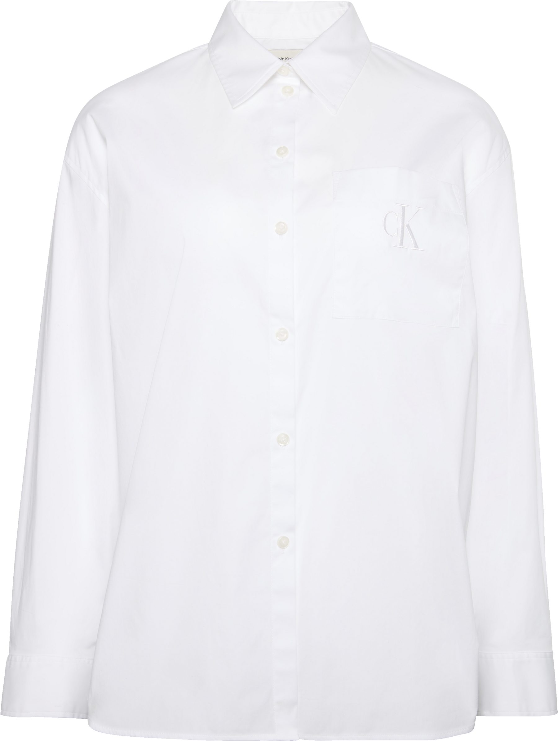 Calvin Klein Jeans Hemdbluse relaxte Passform, Stickerei auf der Brusttasche