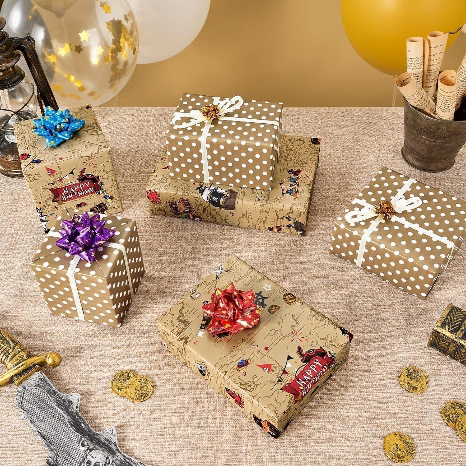 LuxusKollektion Geschenkpapier Geschenkpapier Pirat Rolle Geburtstag Kinder 43cm 10m Brauner Pirat