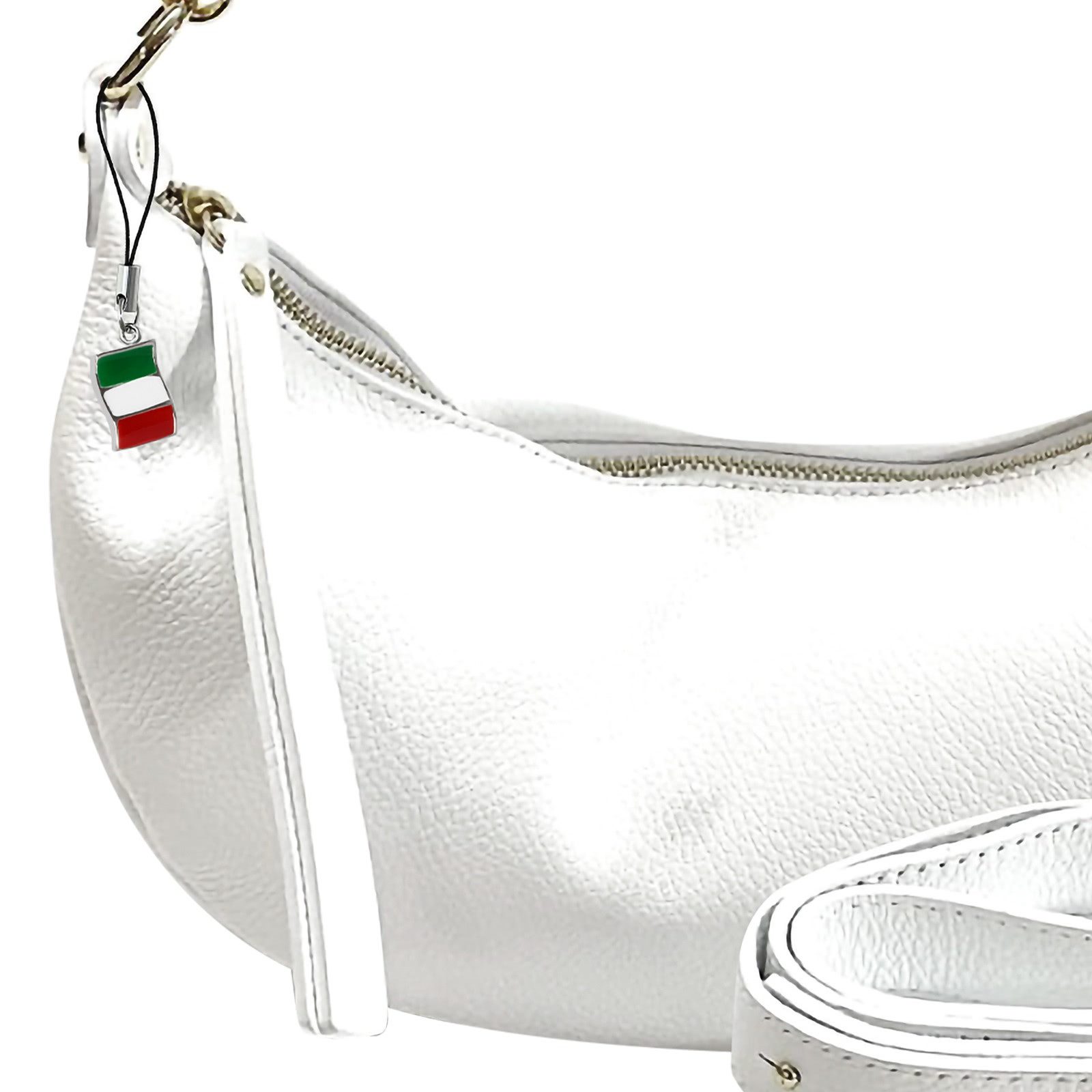 FLORENCE Umhängetasche Florence Tasche weiß Leder Citytasche (Umhängetasche), Damen, Jugend Umhängetasche, Citytasche Leder, weiß ca. 15cm hoch