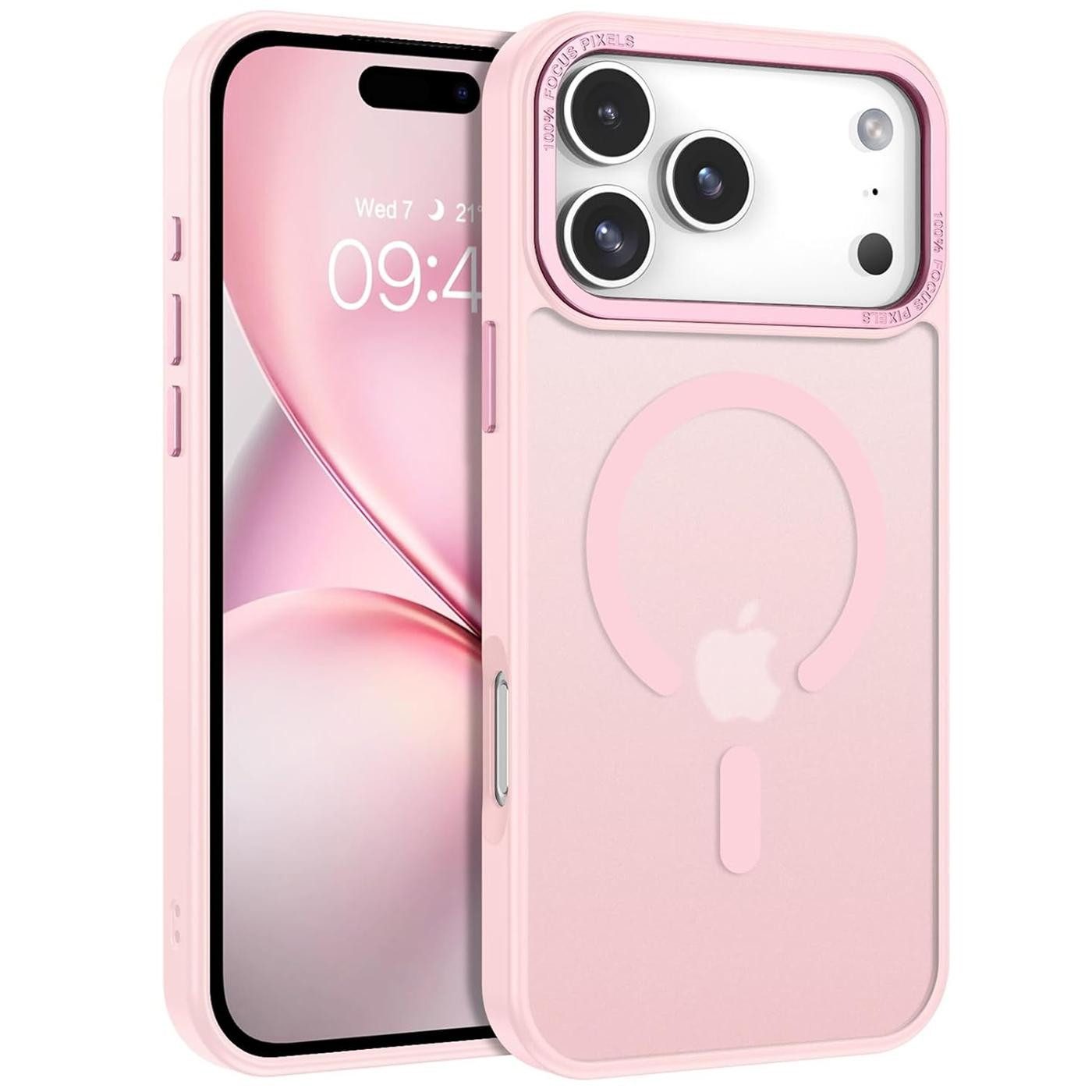 CoolGadget Handyhülle Magnet Hülle für iPhone 17 Pro Schutzhülle mit Metall Kamerarahmen 6,3 Zoll, magnetisches Schutzcase Matt Stoßfest kompatibel mit Magsafe Zubehör
