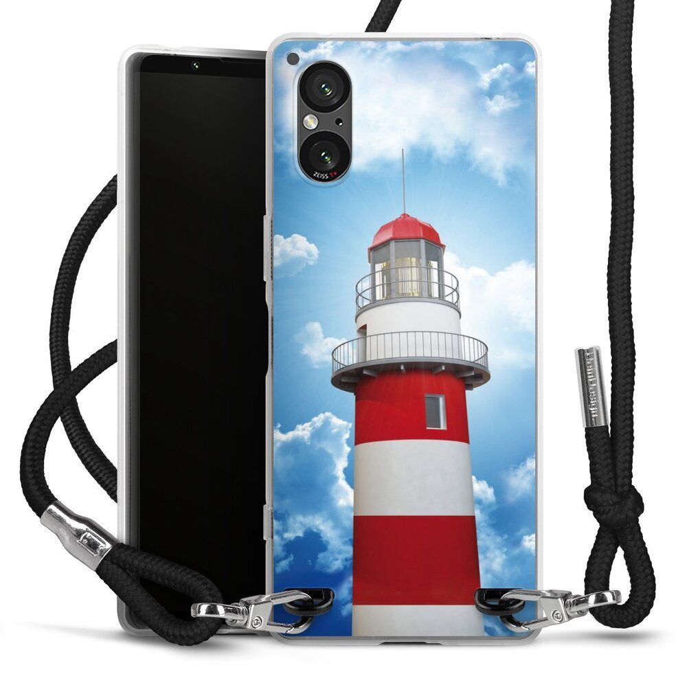 DeinDesign Handyhülle Leuchtturm Wolke Himmel Leuchtturm, Sony Xperia 5 V Handykette Hülle mit Band Case zum Umhängen