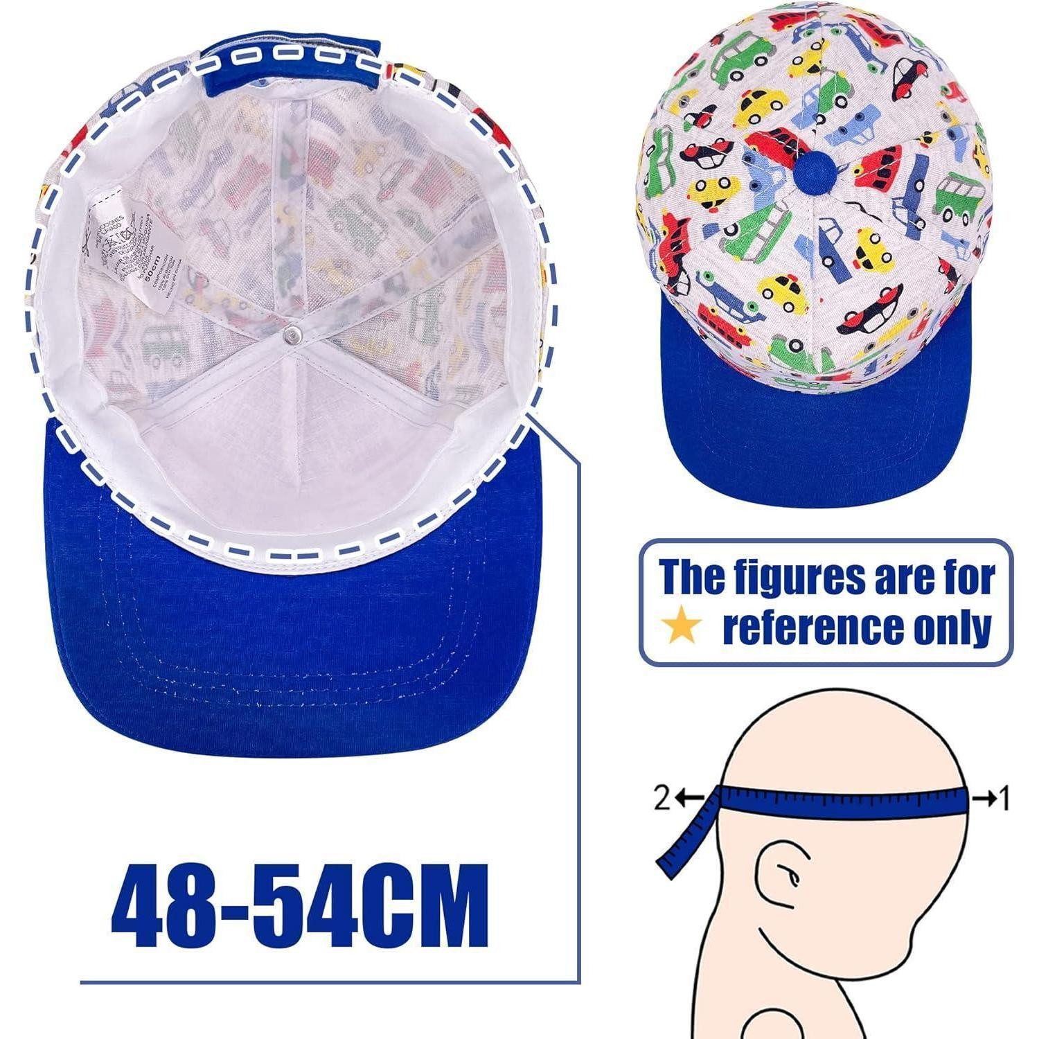 LuxusKollektion Snapback Cap Baseballkappe Jungen Kinder Snapback Dinosaurier Buntes Auto 2-4 Jahre