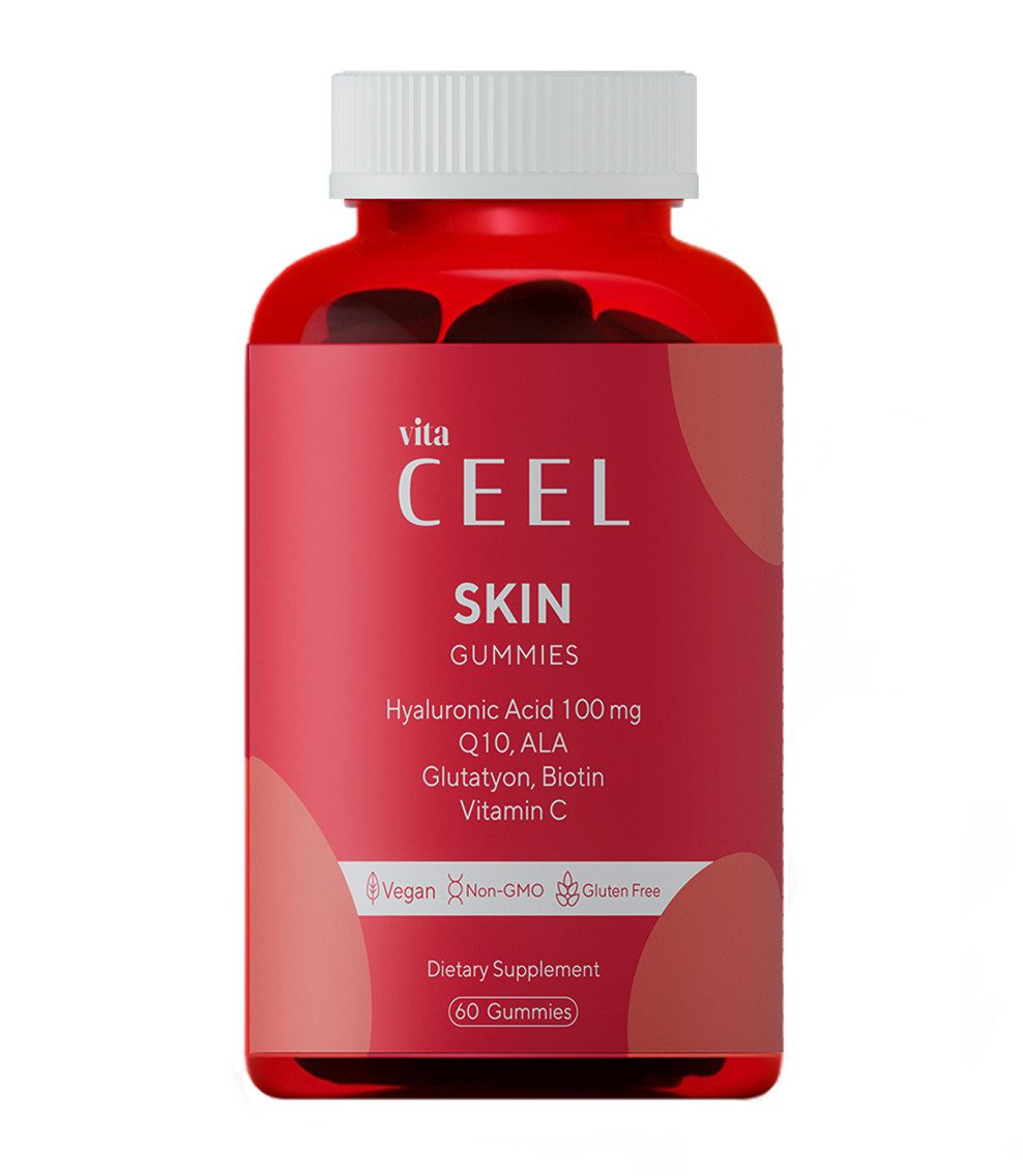 VİTA CEEL SKIN Vitamine – Kaubare Gummies für tägliche Beauty-Routine, Vegane Kapseln, 240 g, Gummies für tägliche Beauty- & Pflegeroutine