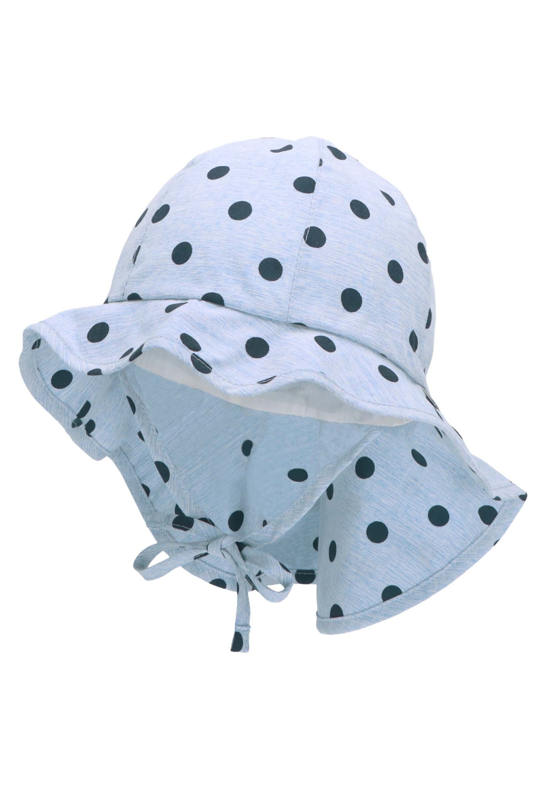Sterntaler® Schirmmütze Sonnenhut Punkte (1-St., mit Motiven) mit aus süßen Baby Sommerhut und Baumwolle Bindeband Kinderhut bedruckt Nackenschutz