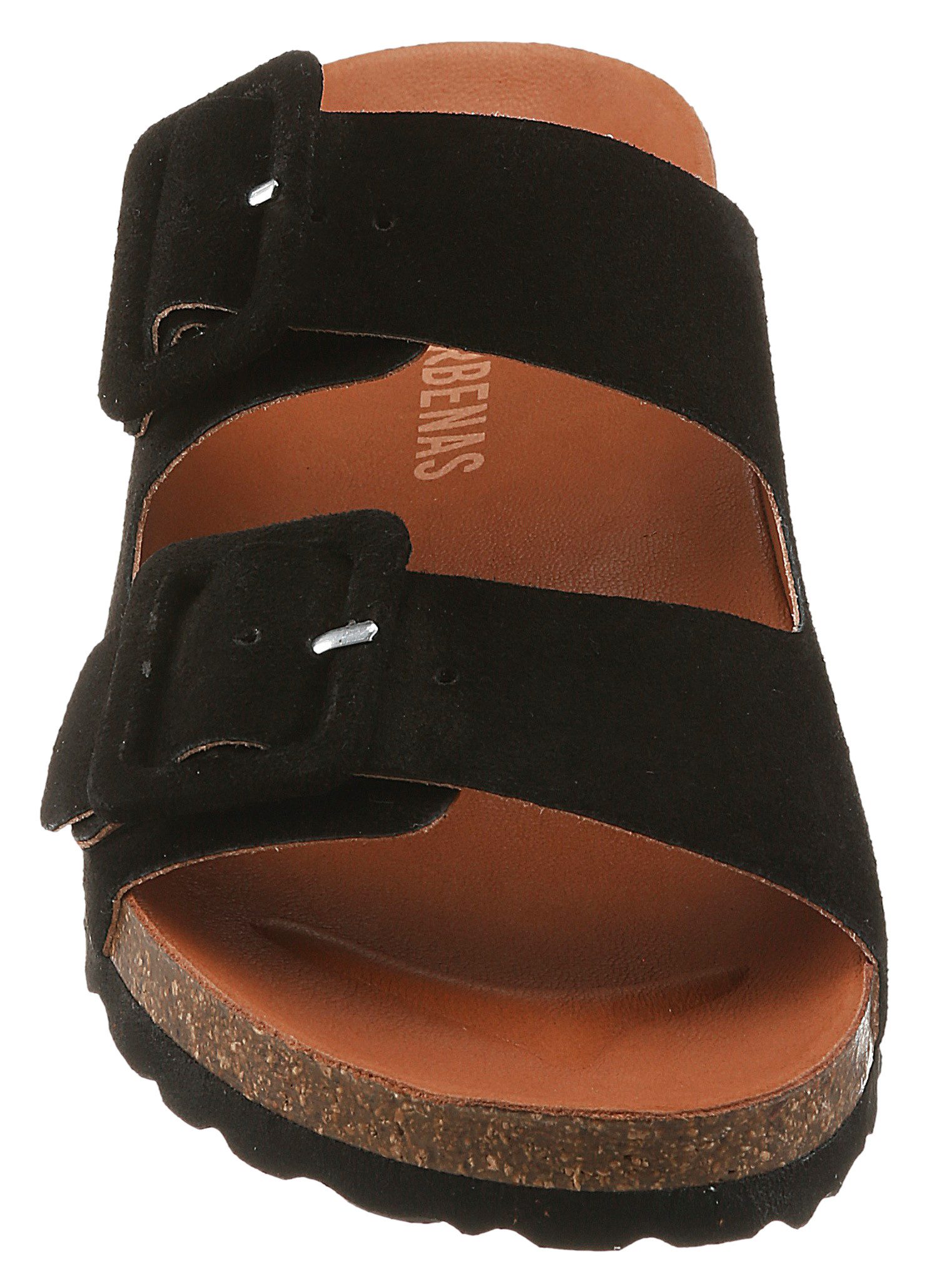 VERBENAS Randell Velour Pantolette Sommerschuh, Flat, Hausschuh mit Softfußbett