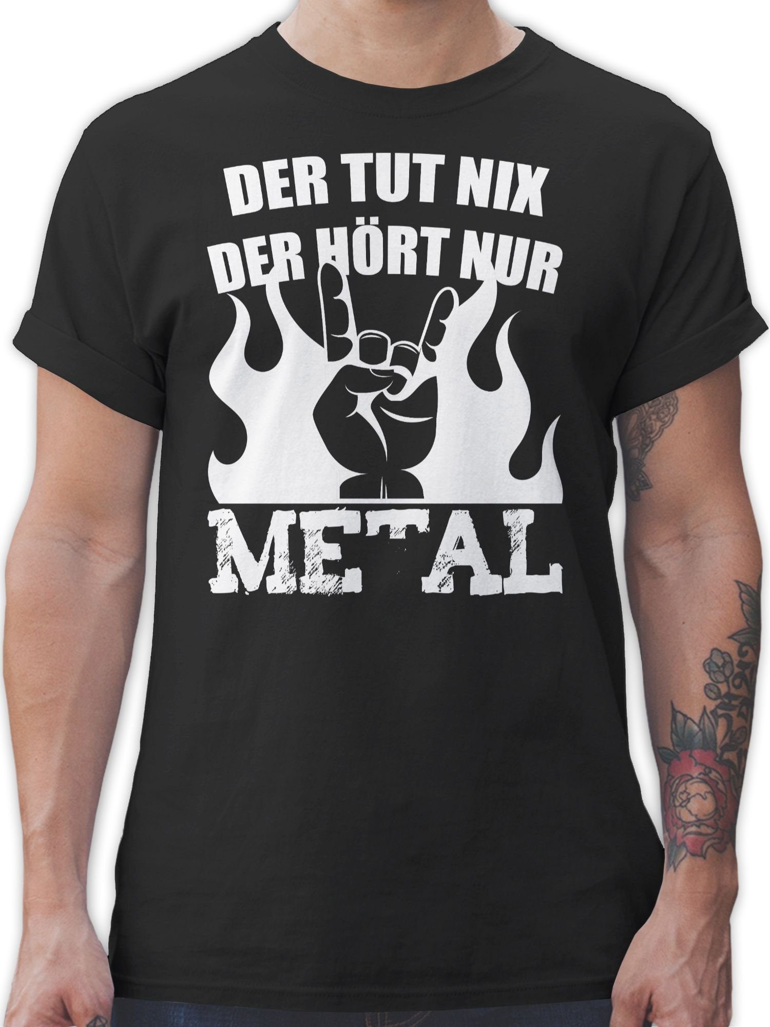 Shirtracer T-Shirt Der tut nix der hört nur Metal Heavy Metal Geschenke