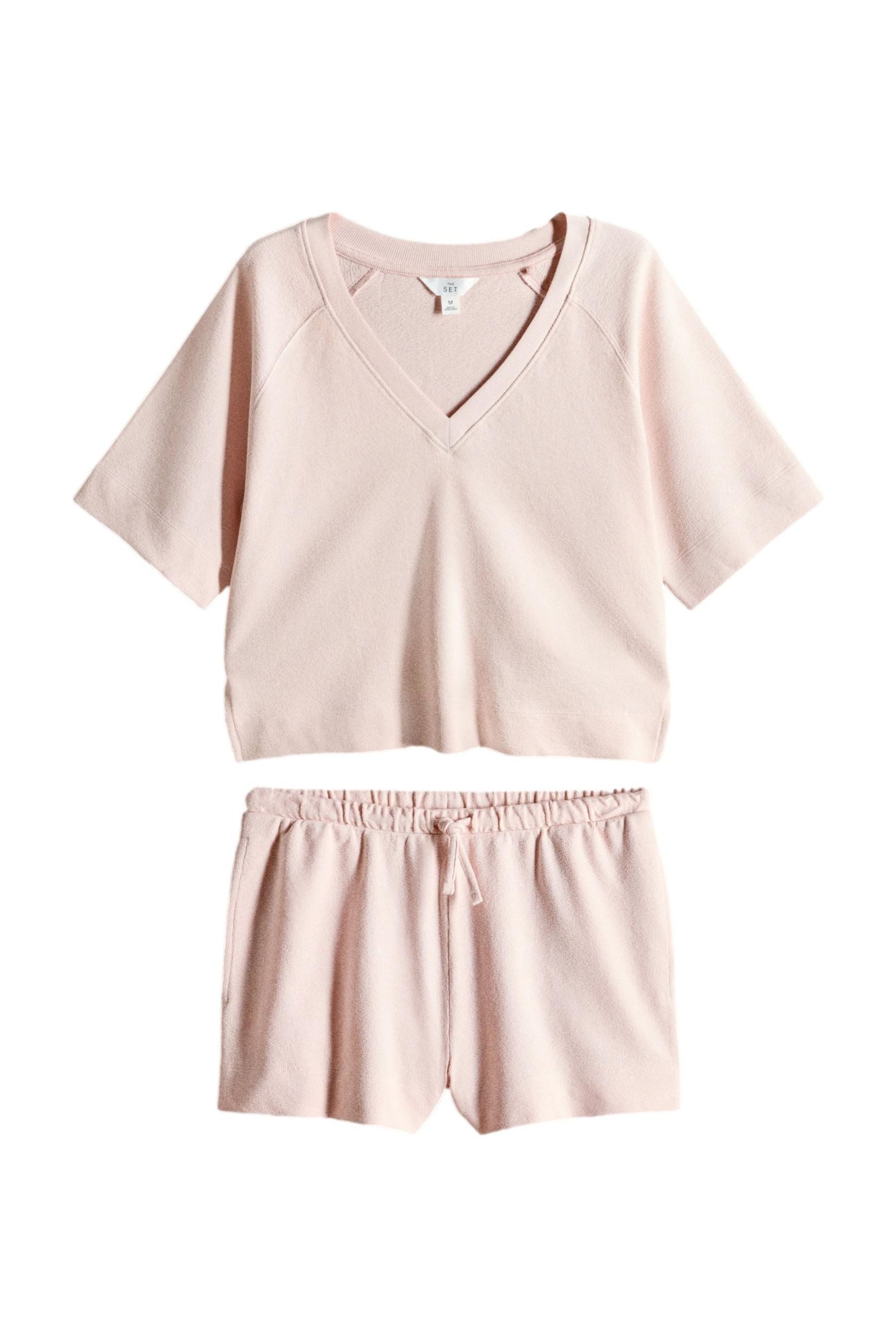 The Set Freizeitanzug The Set Frottee-Set aus T-Shirt und Shorts (2-tlg)