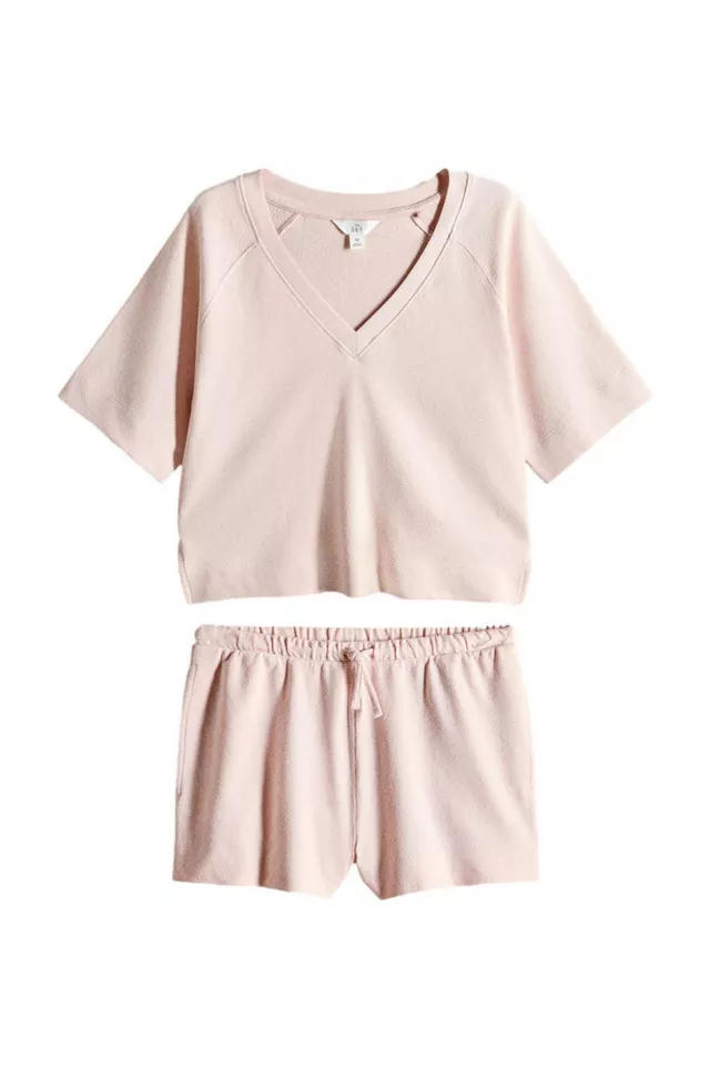 The Set Freizeitanzug The Set Frottee-Set aus T-Shirt und Shorts (2-tlg)