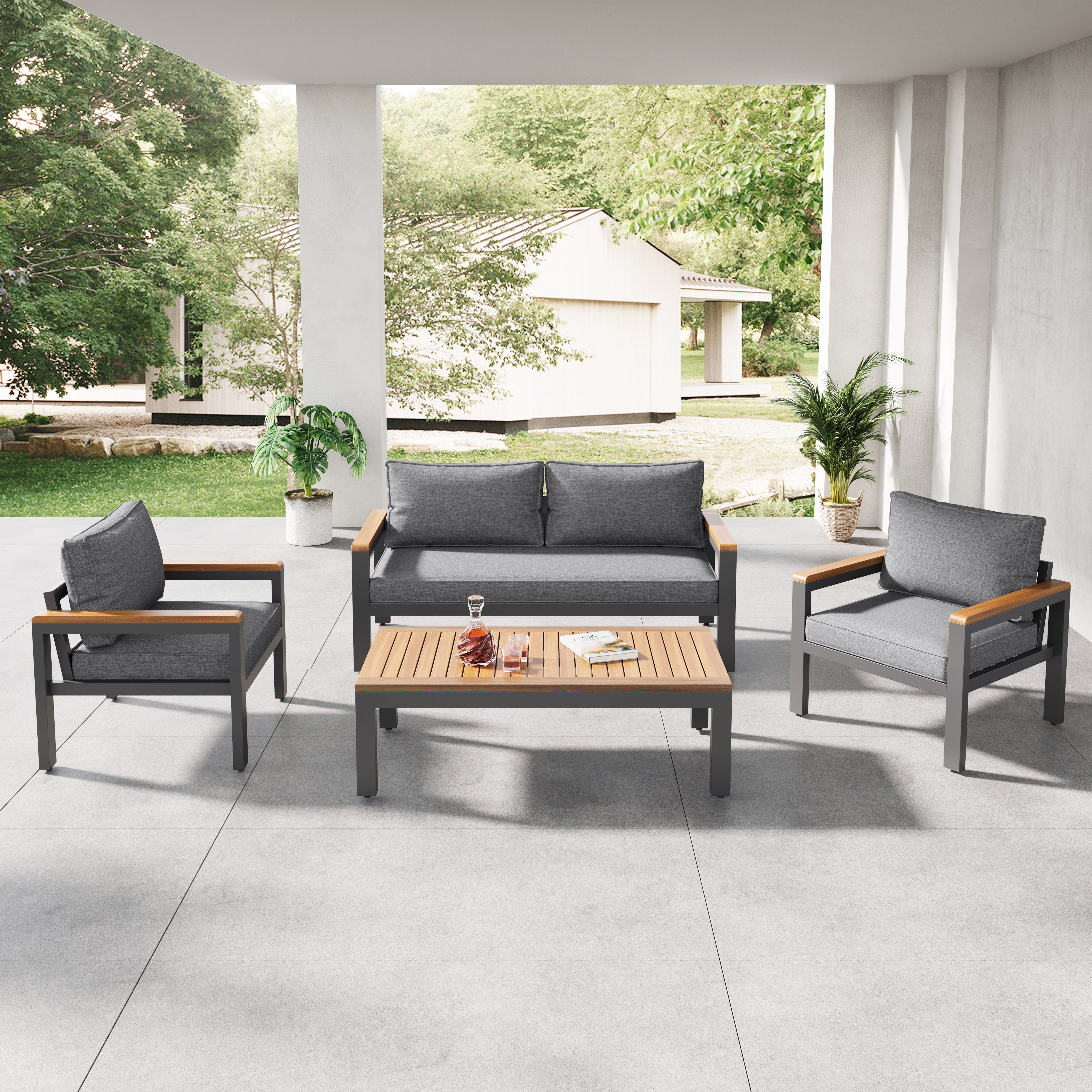 Flieks Gartenlounge-Set, Balkonset Gartenmöbel Set Bank günstig online kaufen