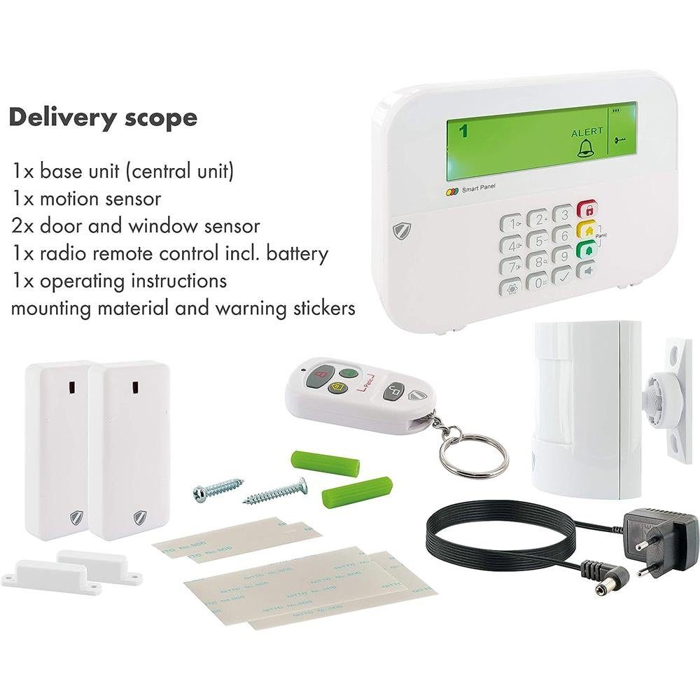 Schwaiger Funk Alarm System Green Guard Alarmanlage (für Haus, Sirene, Fernbedienung, Einbruchschutz)