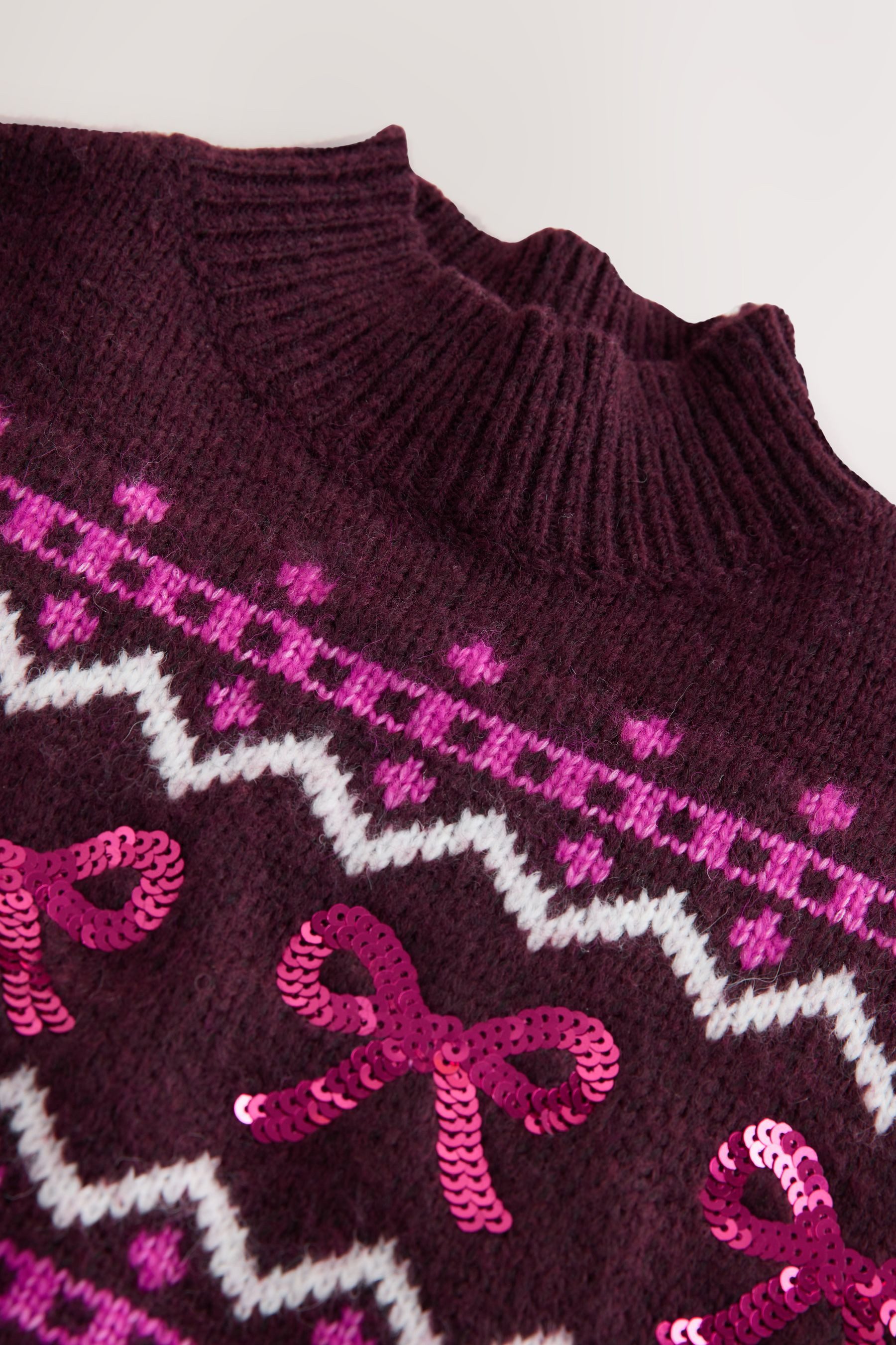 Next Strickpullover Weihnachtspullover mit Schleife (1-tlg)