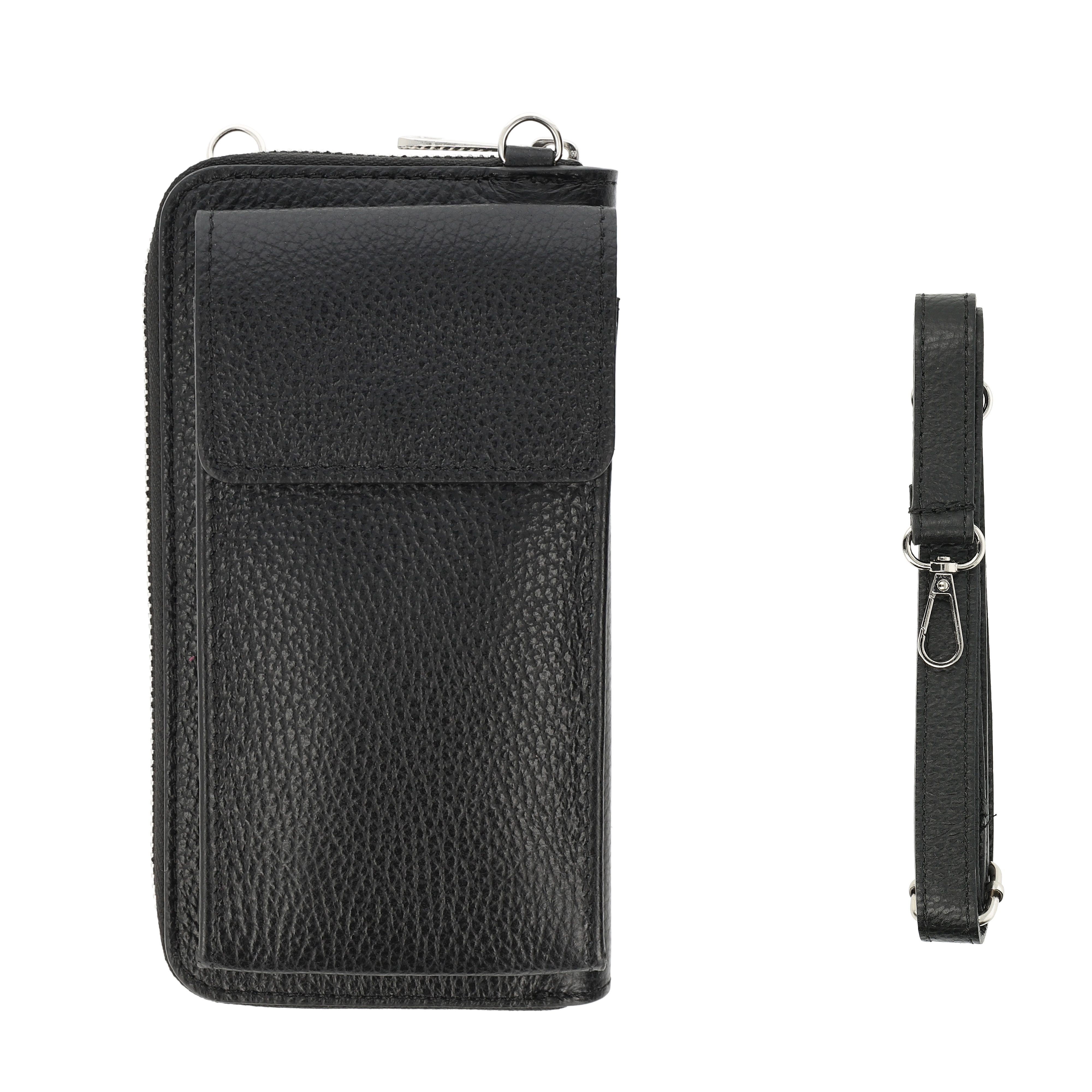 Botego Handytasche mit Geldbörse zum Umhängen, Handytasche Leder, Umhängetasche Damen