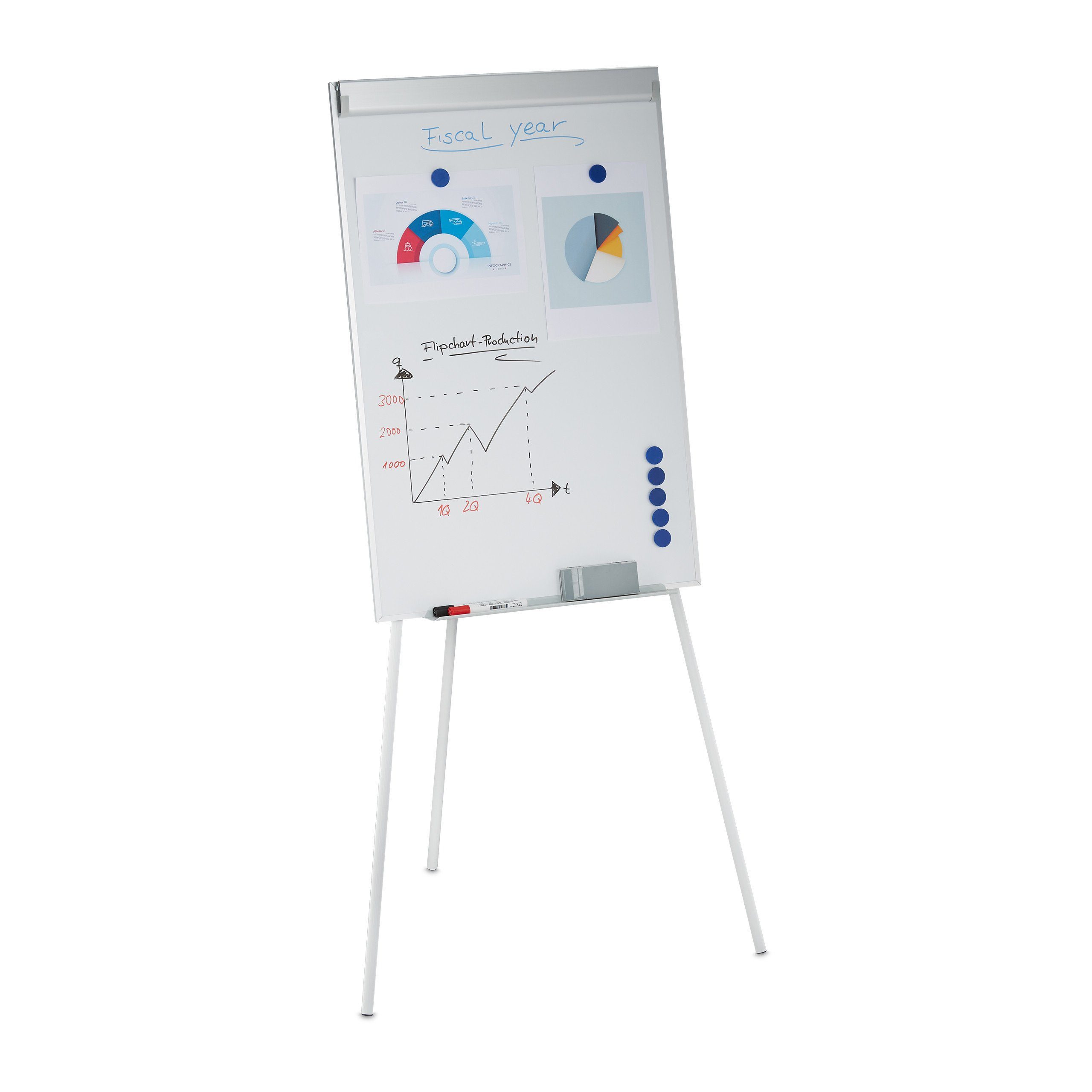 relaxdays Magnettafel Flipchart Whiteboard günstig online kaufen
