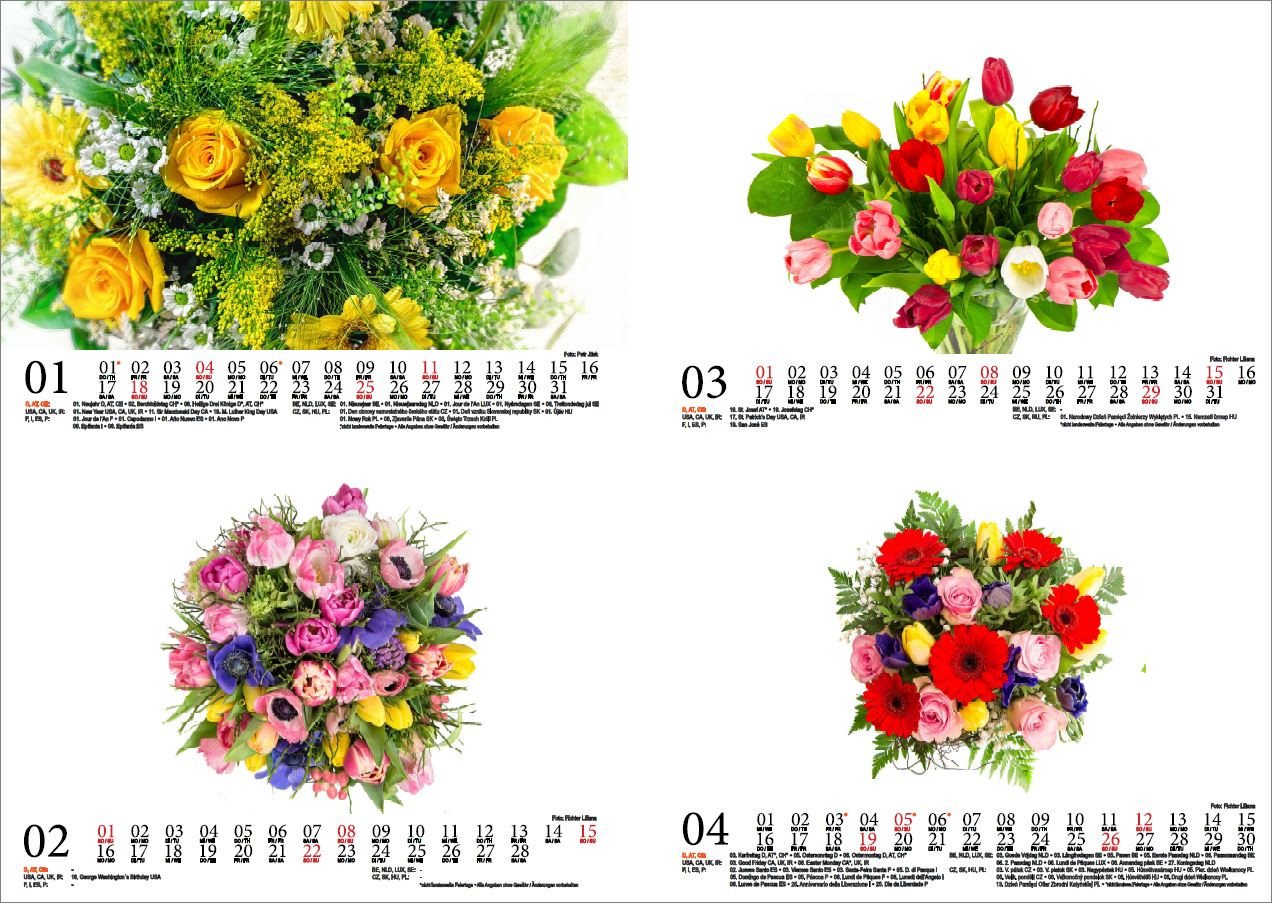 Thumbnail - Seelenzauber Wandkalender Blumenstraußzauber DIN A5 Kalender für 2026 Blumenstrauß und Blüten