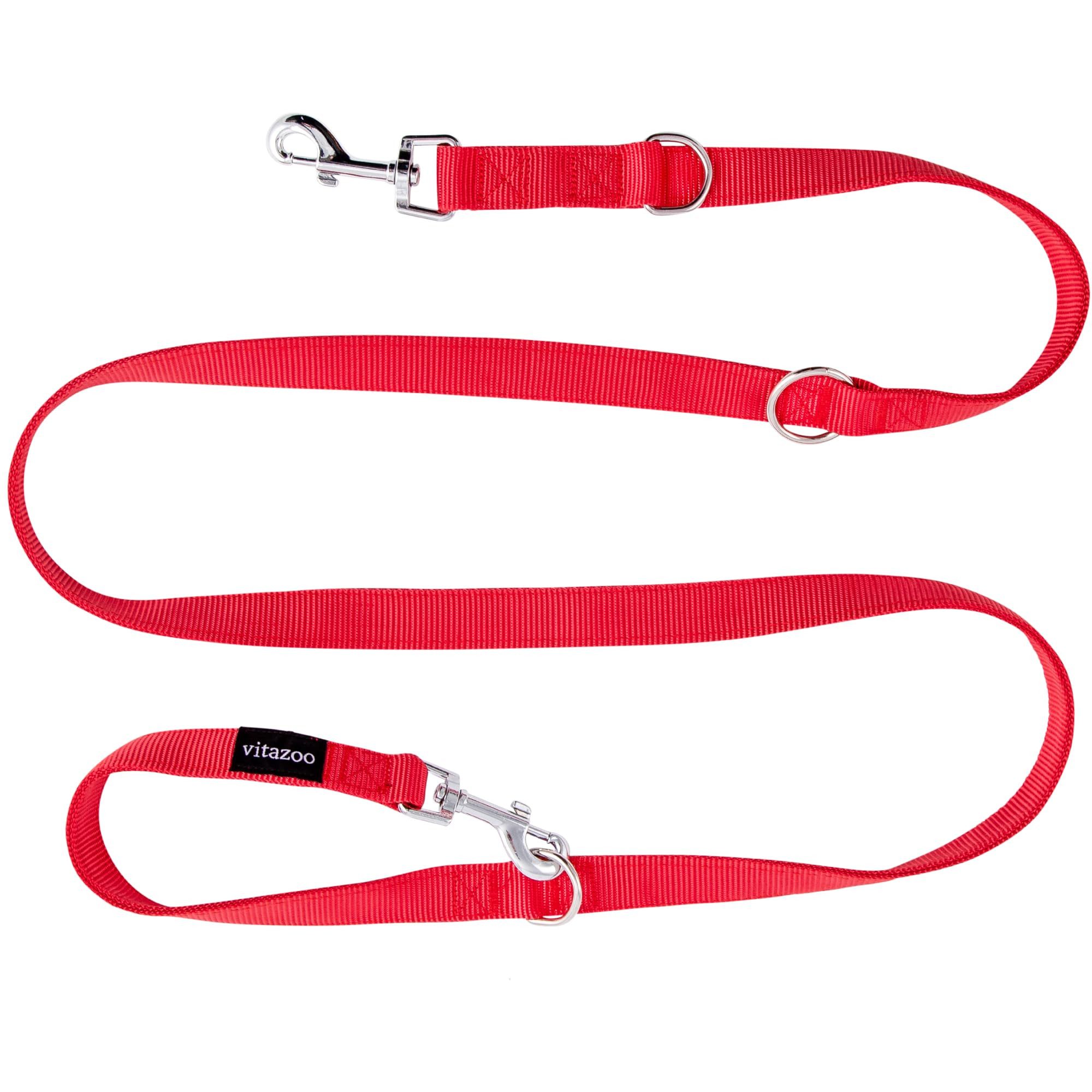 VITAZOO Hundeleine Hundeleine in Rot für große Hunde - 2m lang, 2,5cm breit, Nylonfaser (1-tlg)