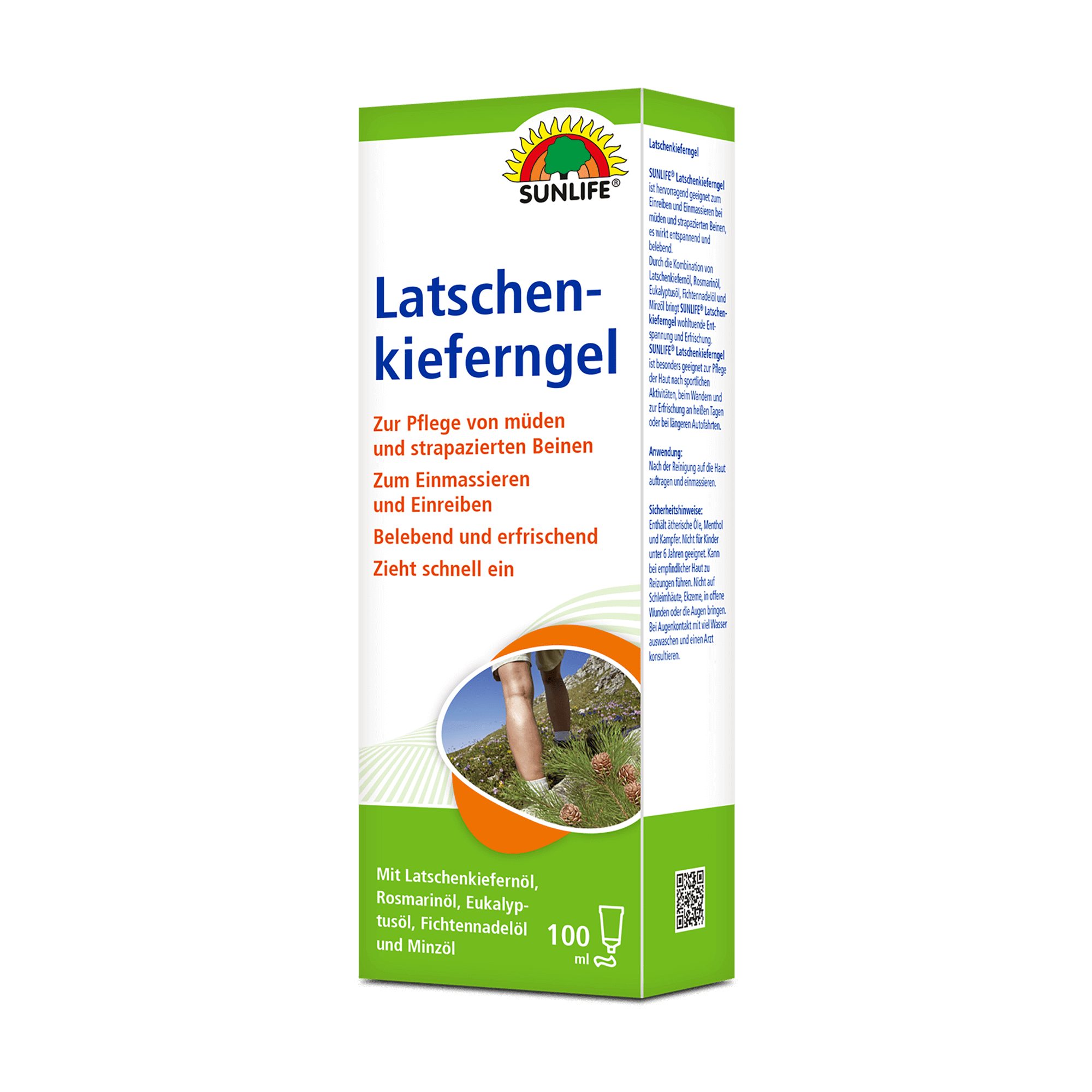 SUNLIFE Hautpflegegel SUNLIFE® Latschenkieferngel 100 ml Gelenkschmerzen Pflege Haut Wandern