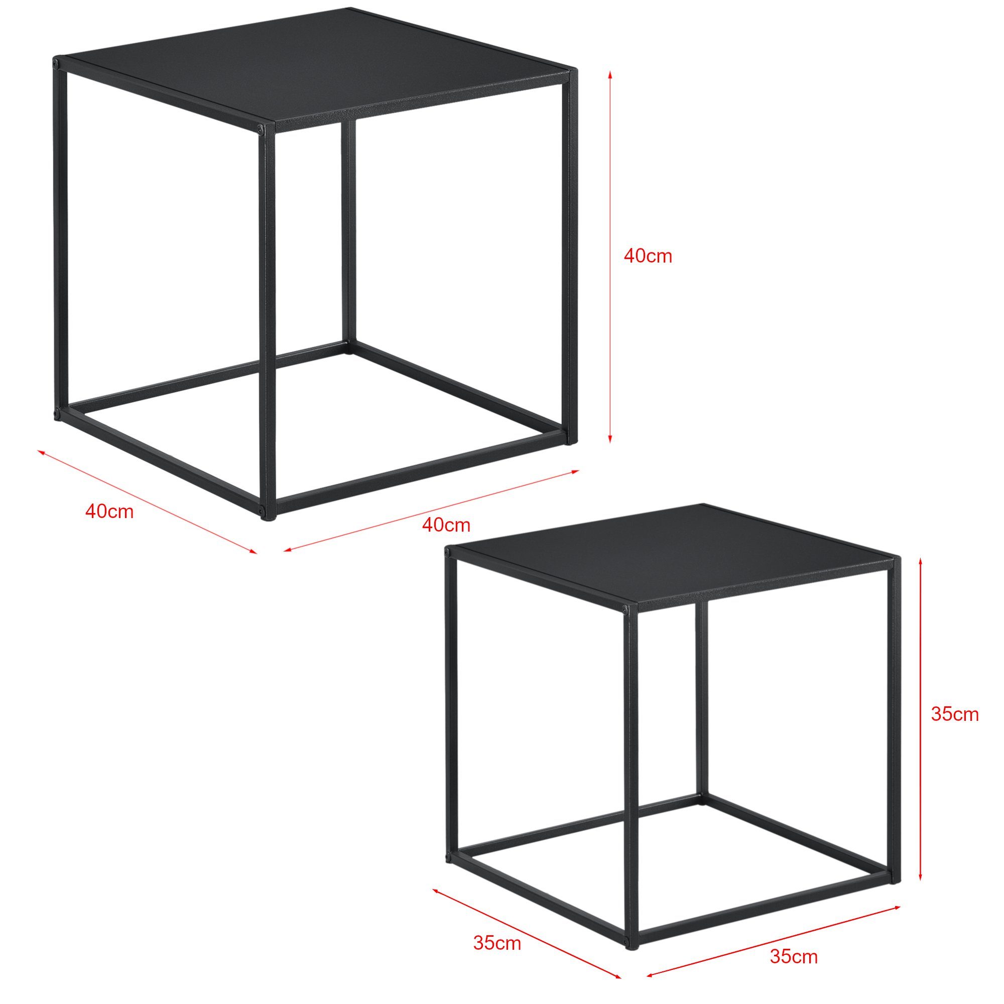en.casa Beistelltisch (Set, 2er), »Morsum« Metall Couchtisch im Industriedesign