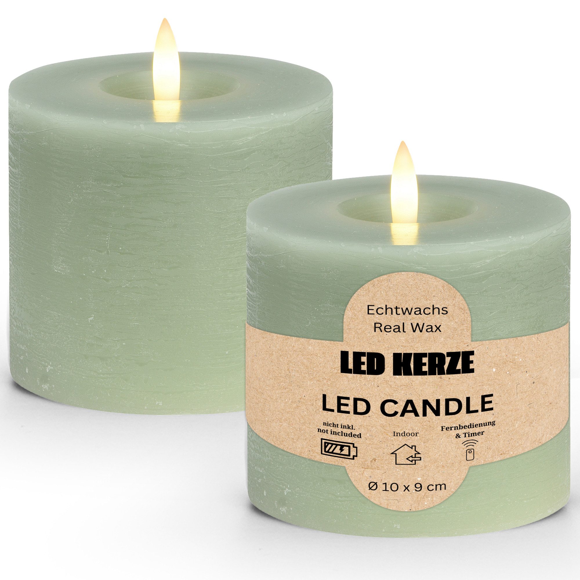 matches21 HOME & HOBBY LED-Kerze LED Stumpenkerzen Set Wachs, Flackernde Fl günstig online kaufen