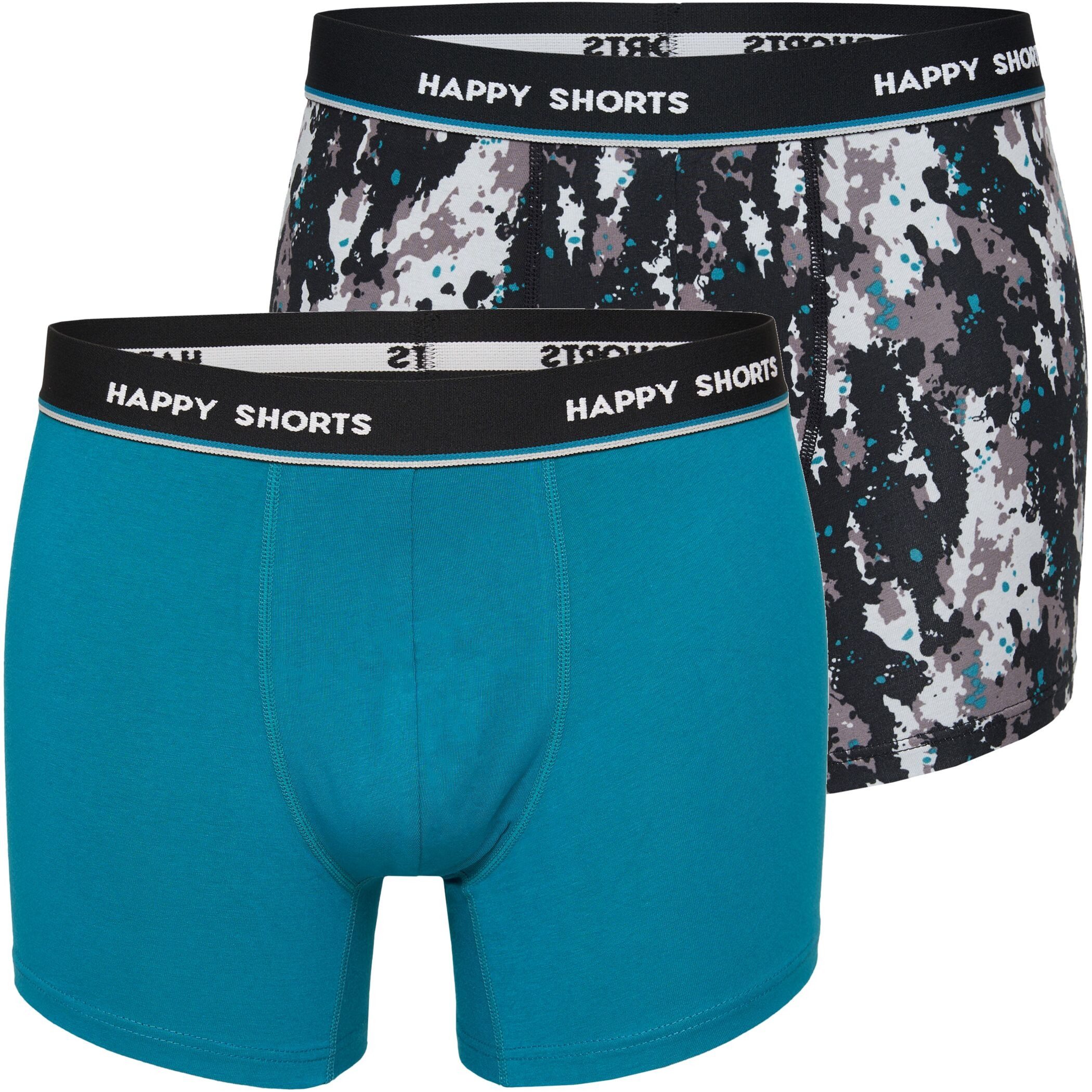 HAPPY SHORTS Trunk 2 Happy Shorts Jersey Trunk Herren Boxershorts Pant Mint Farbverlauf (1-St)
