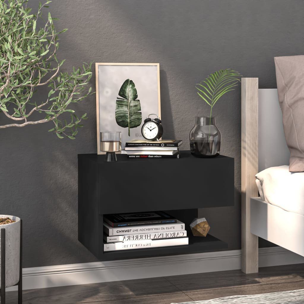 furnicato Nachttisch Wand-Schwarz (1-St) günstig online kaufen