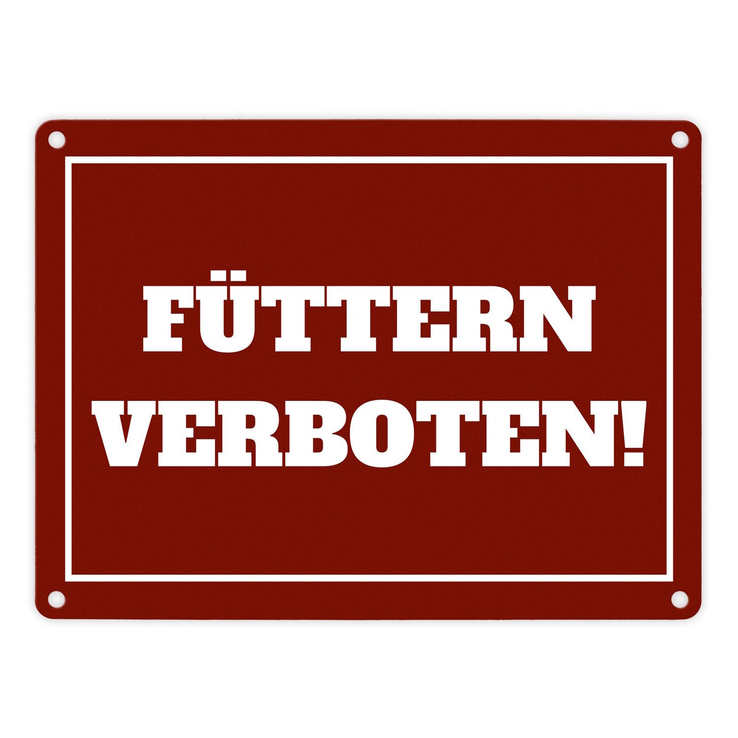 Metallschild Füttern verboten Koppel-Metallschild in 15x20 cm in rot und weiß
