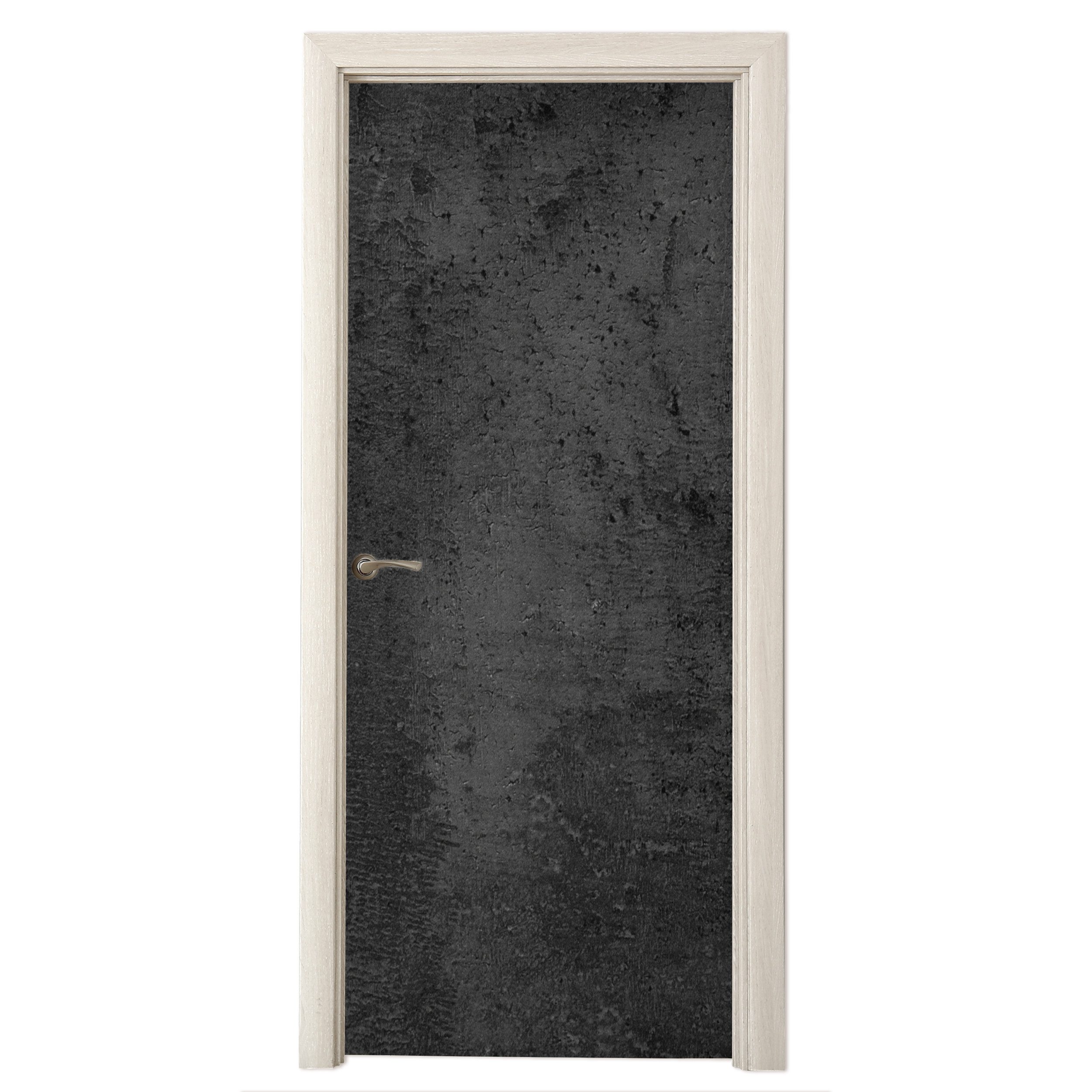 MuchoWow Türtapete Beton - Robust - Vintage - Rustikal - Grau - Schwarz, Matt, bedruckt, (1 St), Selbstklebende Tapete, Folie für Möbel, 70x215 cm