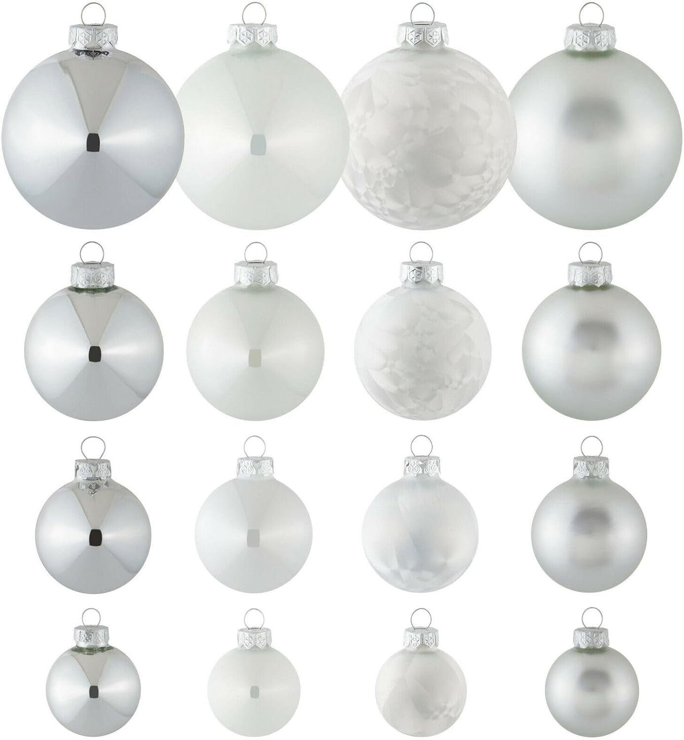 Thüringer Glasdesign Weihnachtsbaumkugel Christbaumkugeln aus Glas, 40 tlg. Set, Weihnachtsbaum-Schmuck, Glas