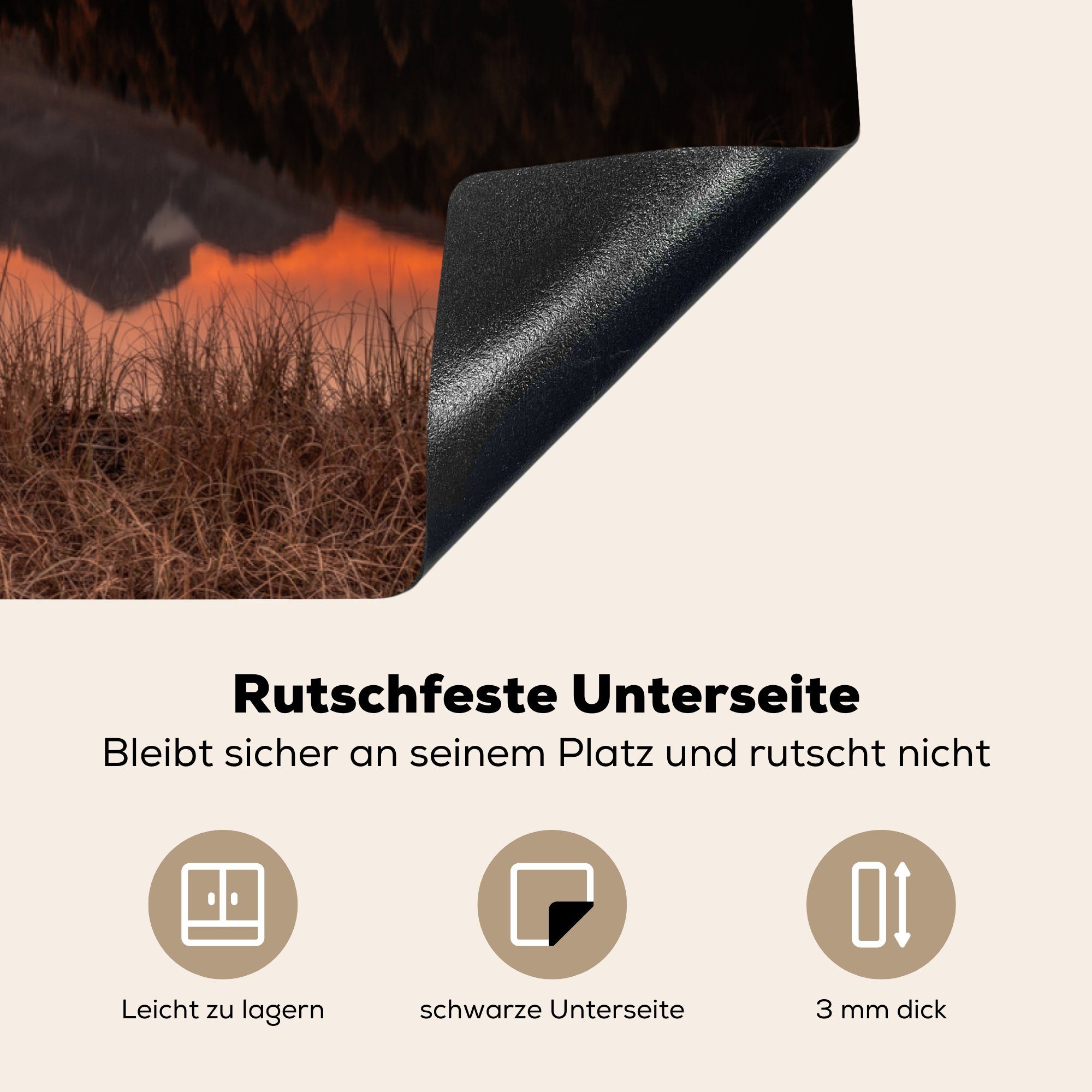 in Vinyl, Induktionskochfeld MuchoWow Schutz die Ceranfeldabdeckung küche, See Schweiz, der cm, tlg), Herdblende-/Abdeckplatte für Spiegelglatter (1 81x52