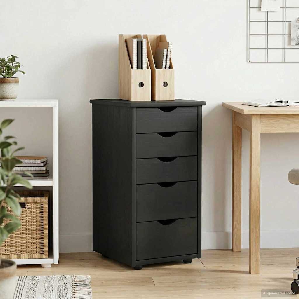 vidaXL Schranksystem Schrank Grau 34 x 39 x 61,5 cm Massivholz Kiefer (1-St)
