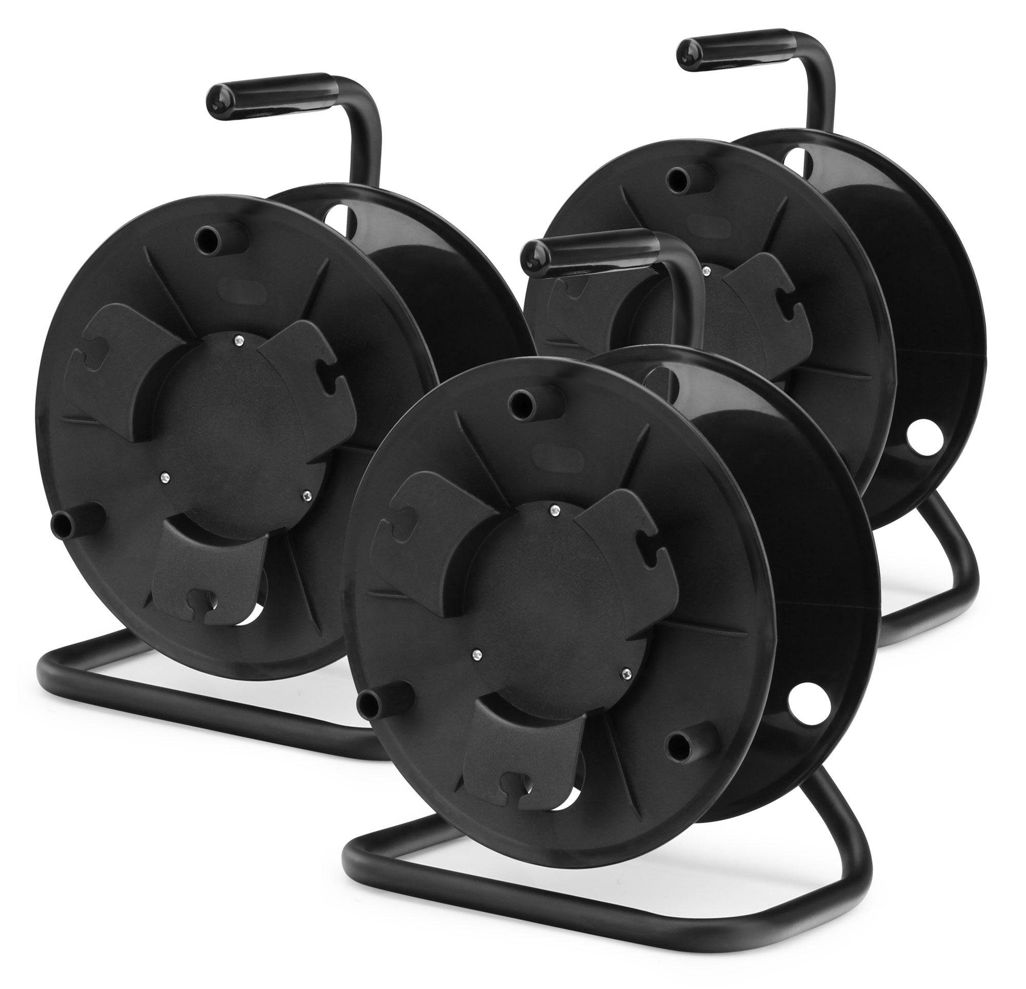 Pronomic KT-100 Leertrommel für Kabel, Draht, Seil, Schlauch usw. Kabeltrommel (Rundspule aus Kunststoff), Für ca. 80 - 100 Meter Mikrofonkabel