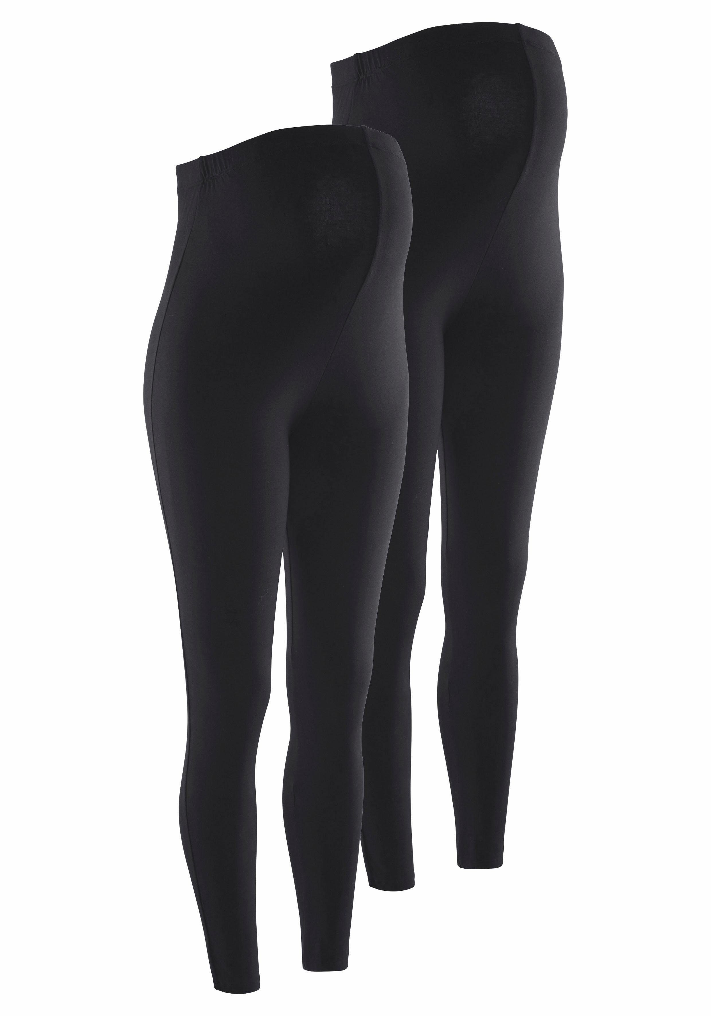 Umstandsleggings, 2er Pack Capri Hosen für Schwangerschaft und Stillzeit
