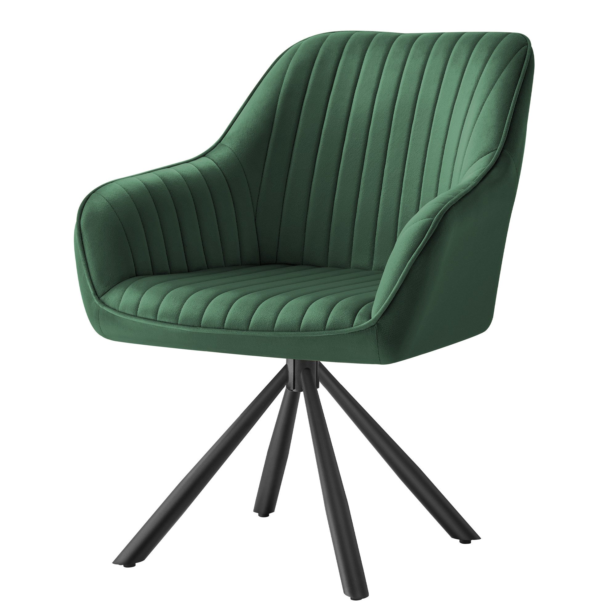 SONGMICS Esszimmerstuhl Esszimmerstuhl, Küchenstuhl, Sessel drehbar (1 St), Küchenstuhl drehbar, Stahlbeine, Samt, Polsterstuhl mit Armlehnen