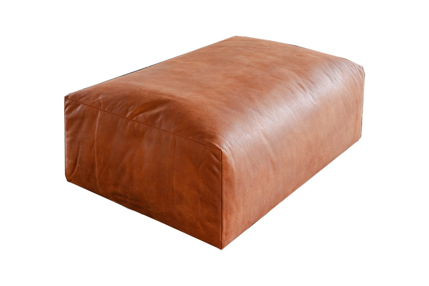 KAWOLA Polsterhocker MIA Sitzelement Lederfaserstoff – Modul für Sofa – modern, Edle Lederoptik, pflegeleicht & kombinierbar mit weiteren MIA Modulen