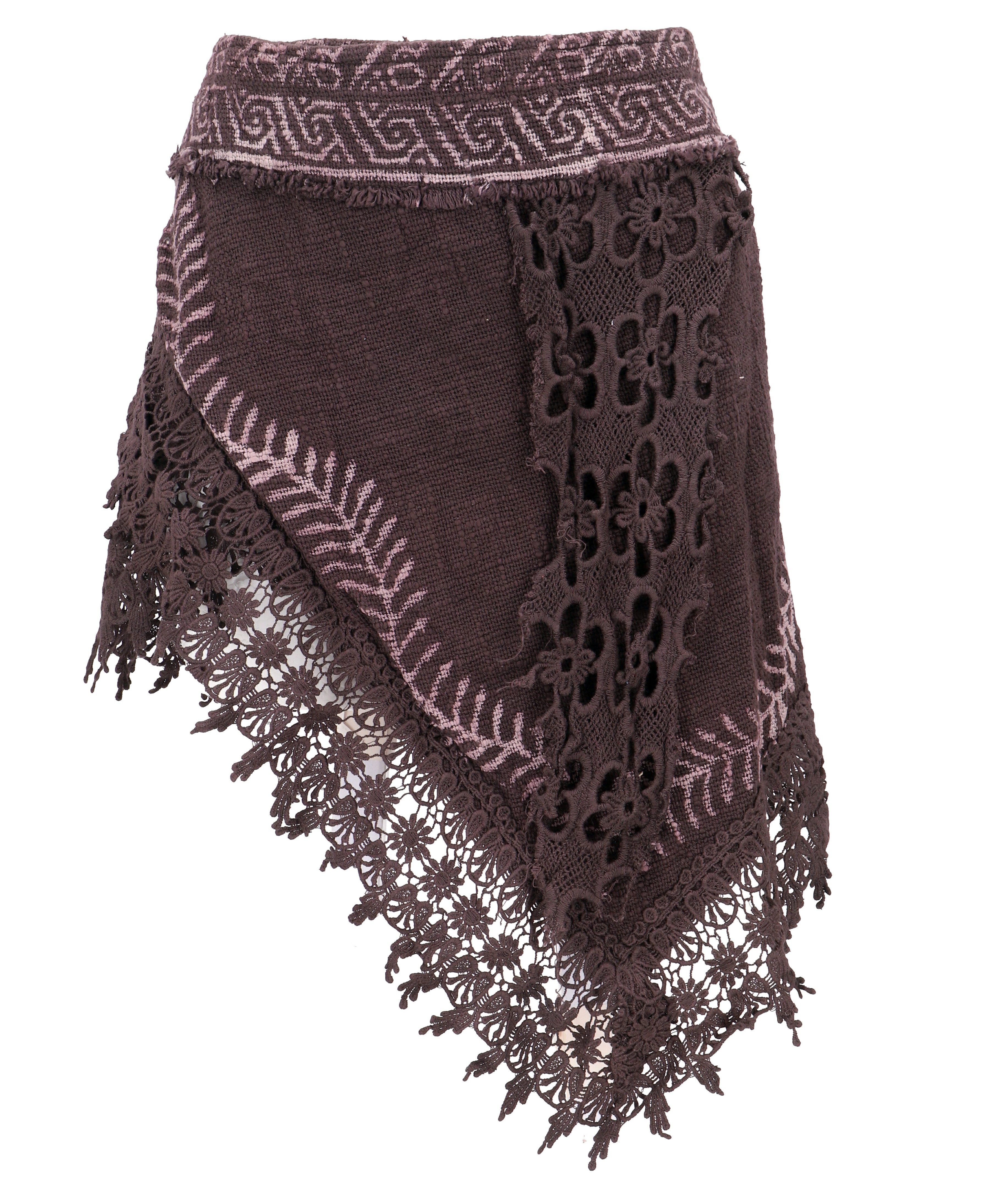 Guru-Shop Minirock Natürlicher Goa Sommerrock, bedruckter Ethno.. alternative Bekleidung