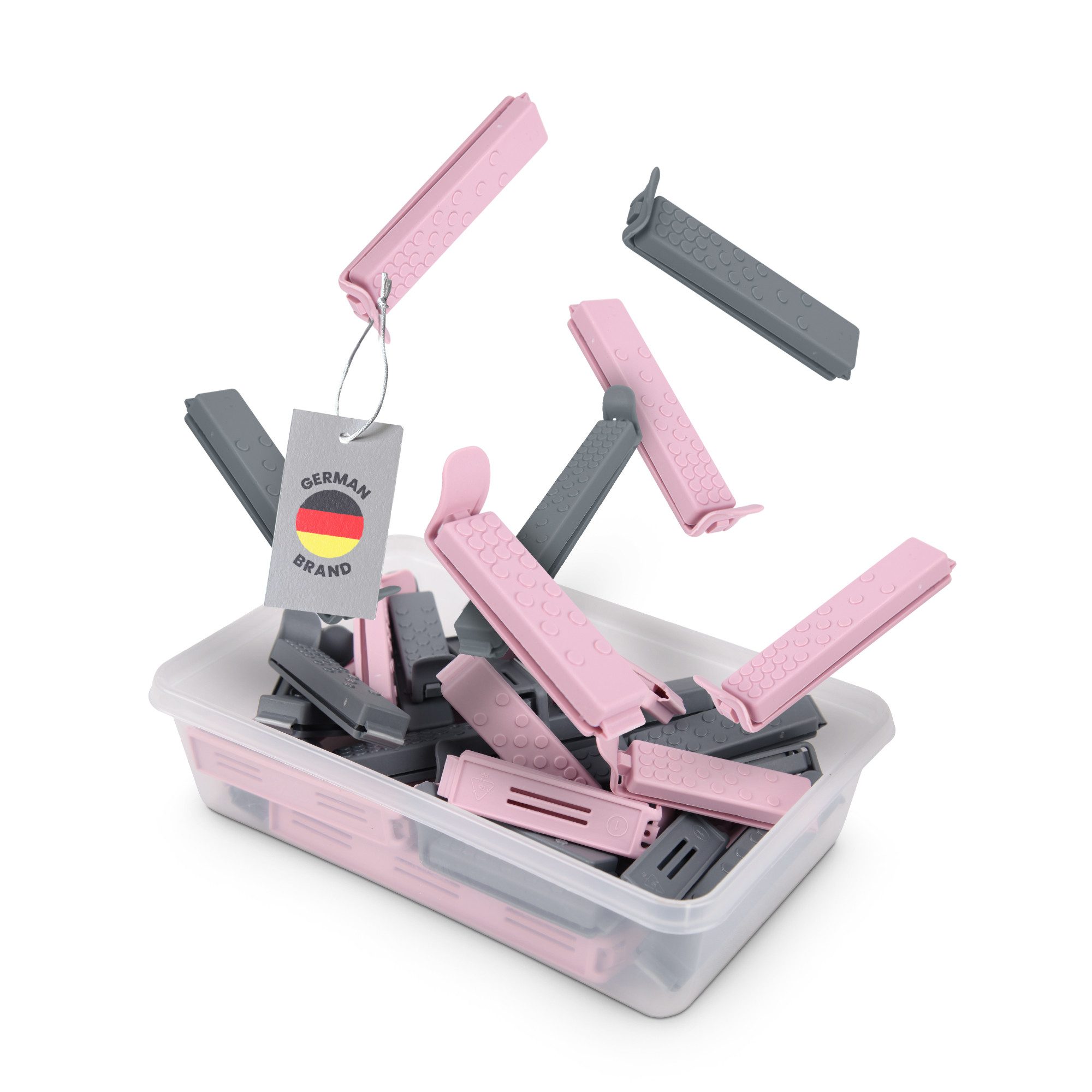 ProHome Verschlussklammer für Beutel und Tüten 30er-Set (30-tlg), 3 verschiedene Größen und inkl. Aufbewahrungsbox